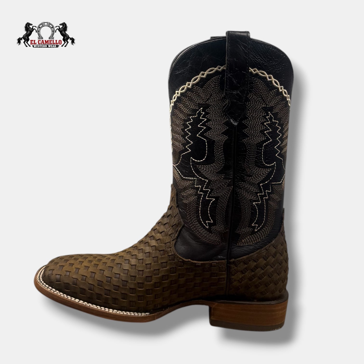 Petatillo Cafe varsa Negro Bordado Torres Boots
