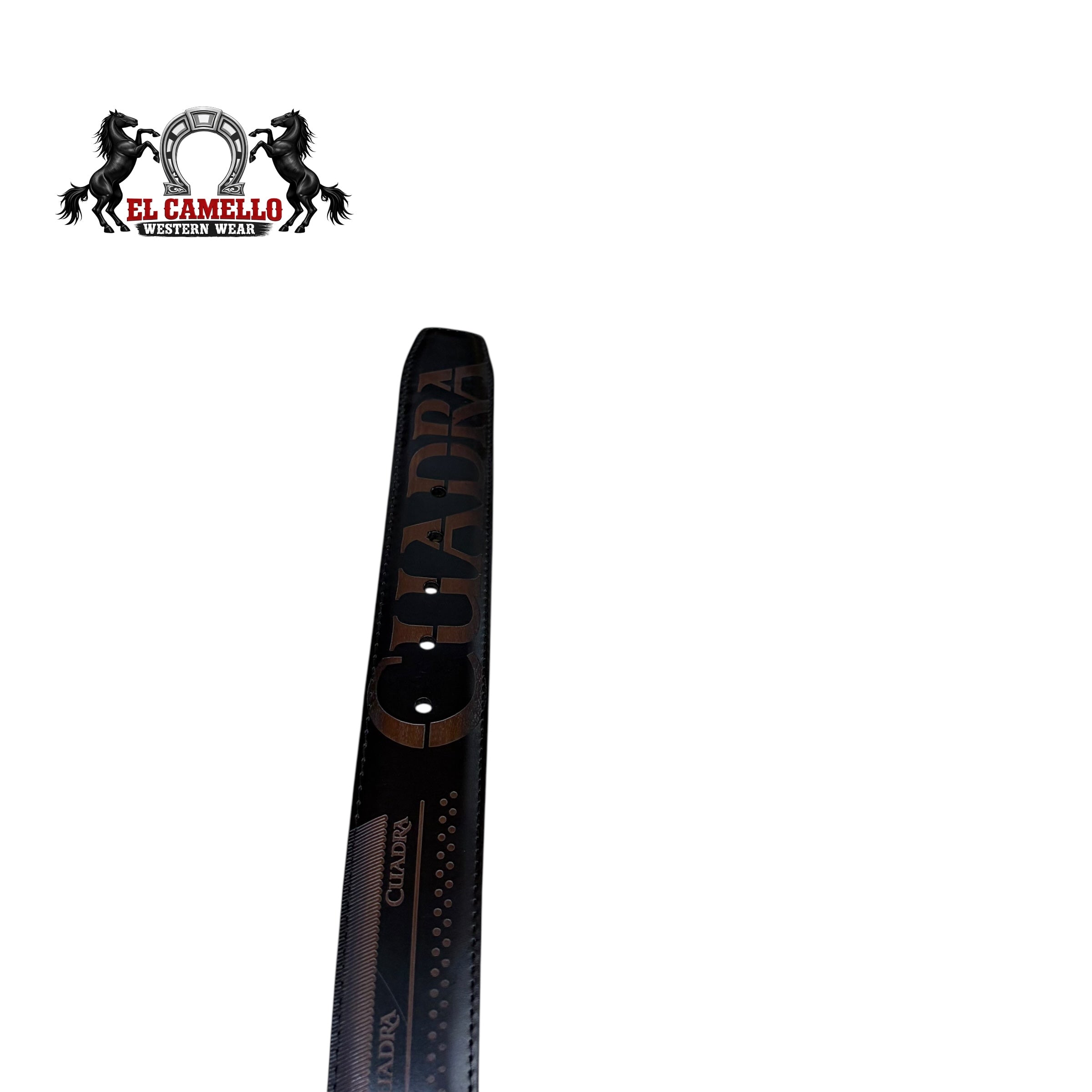 Cuadra Men’s Black Leather Belt with Logo Buckle BC367