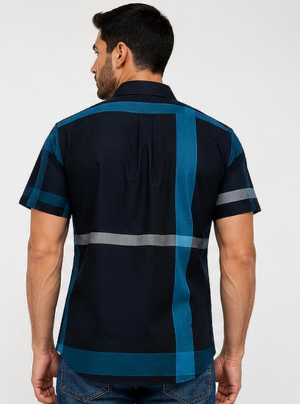 Chuxx Men's Navy Blue Short Sleeve Shirt CHS-313