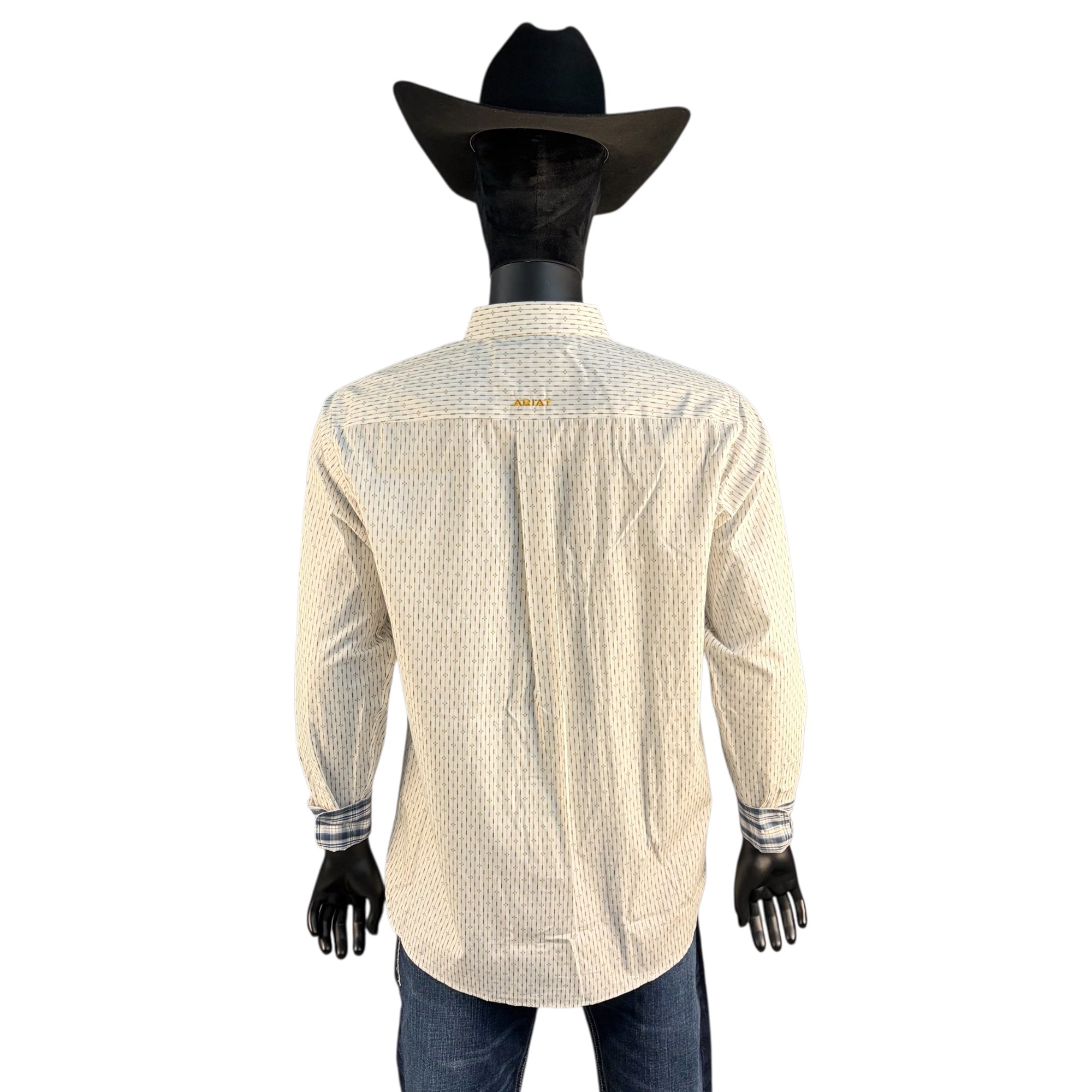 Ariat Men’s Cream Micro Geo Long Sleeve Western Shirt