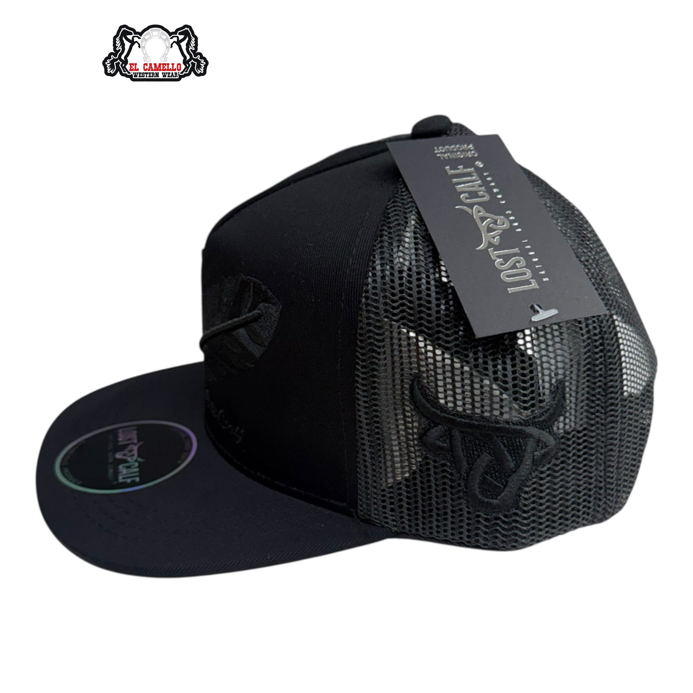 Lost Calf Kids Feather Mesh Cap – Black LCK2004