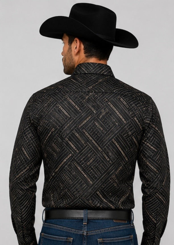 Chuxx Men's Black & Bronze Shirt CHLS2088