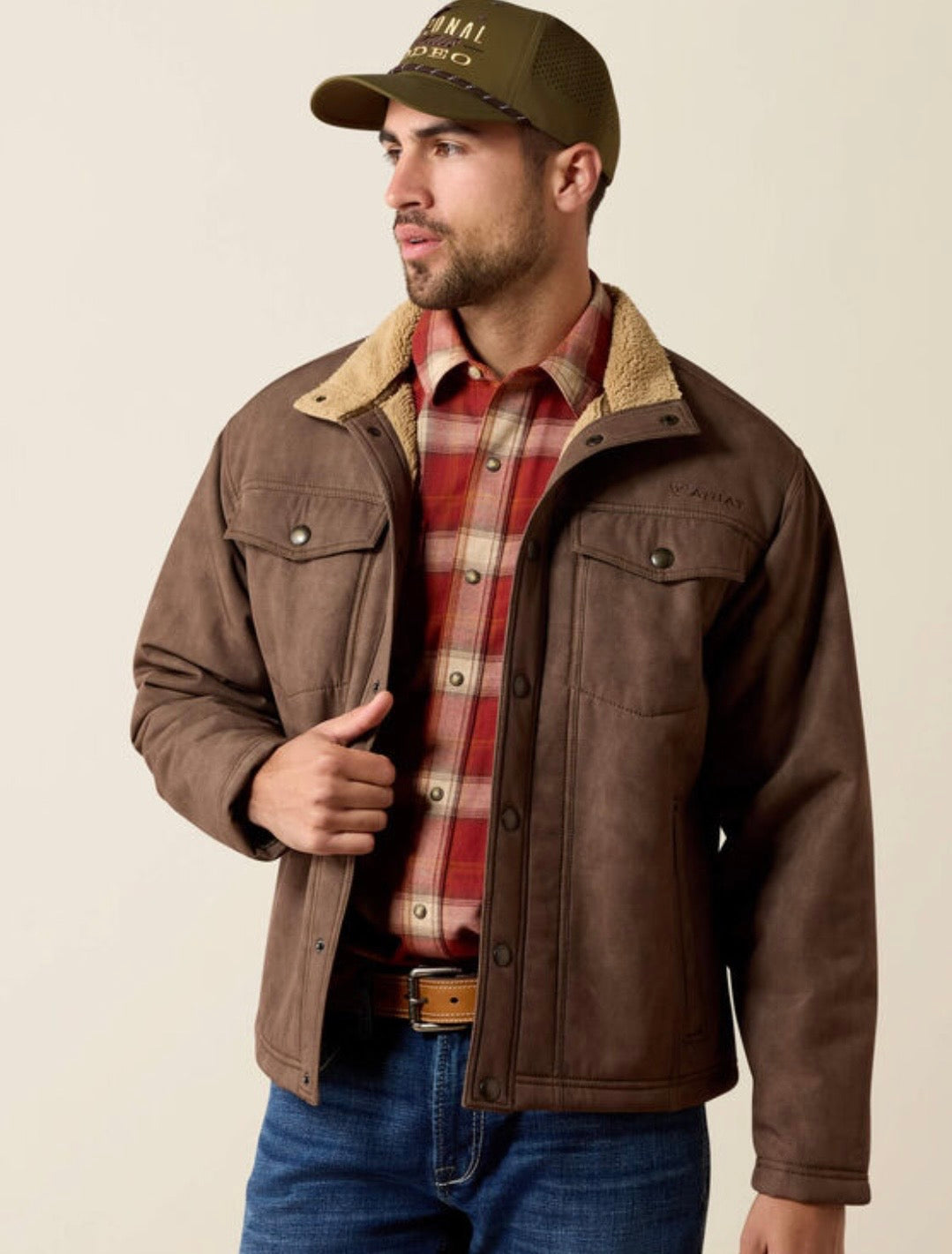 ARIAT MAN VERNON SHERPA 2.0 JKT WREN FAUX LEATHER-10079402