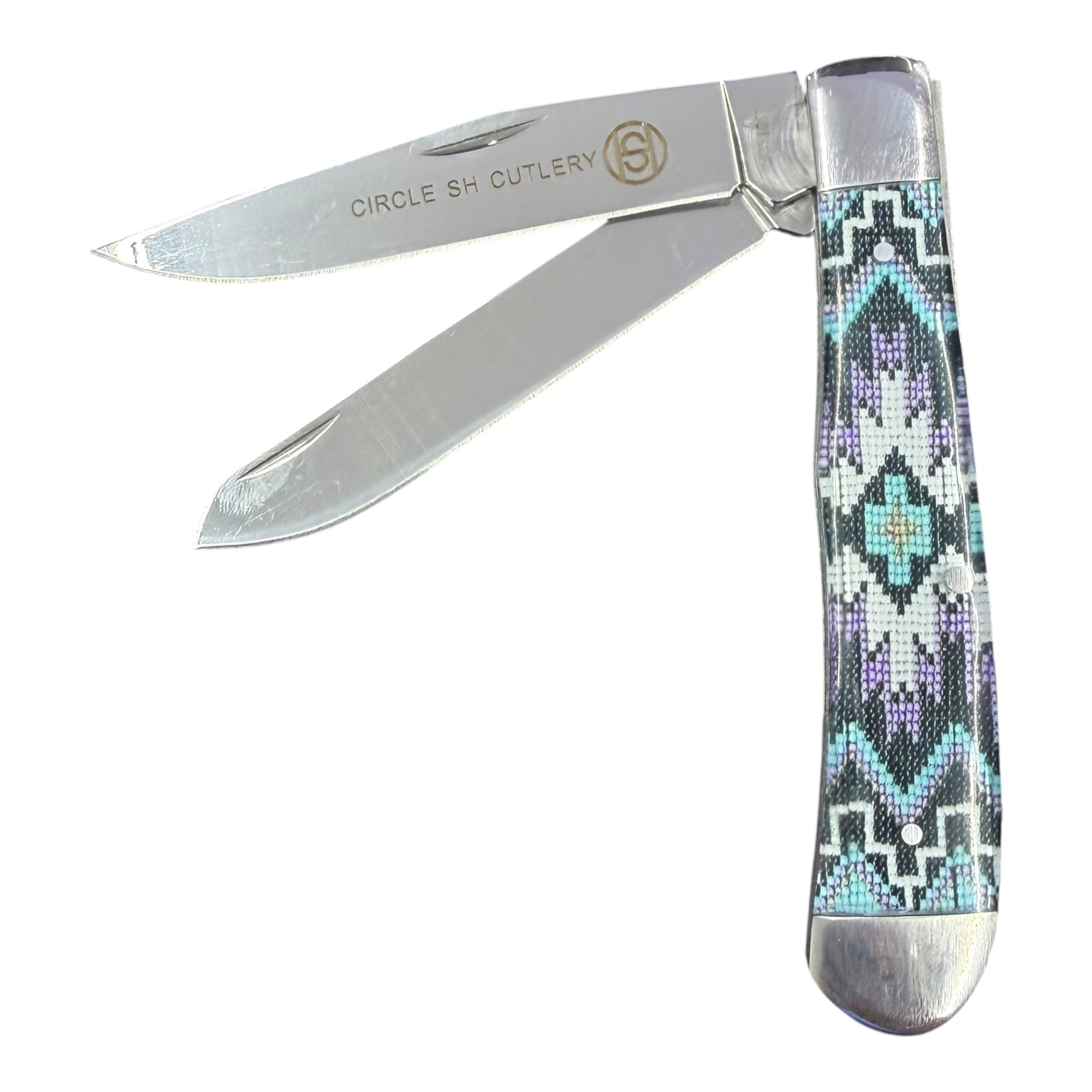 Circle SH Cutlery AP107 Southwestern Inlay Folding Pocket Knife