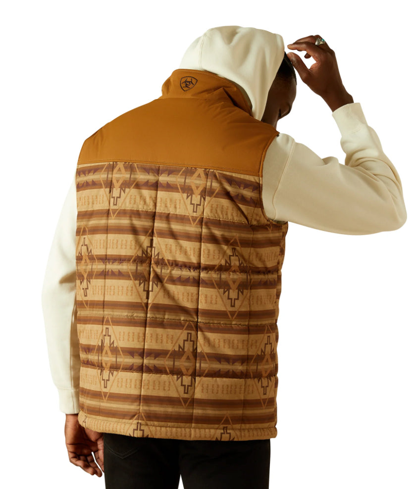 Ariat Men's Crius Tonal Serape Almond Khaki Insulated Vest 10062900