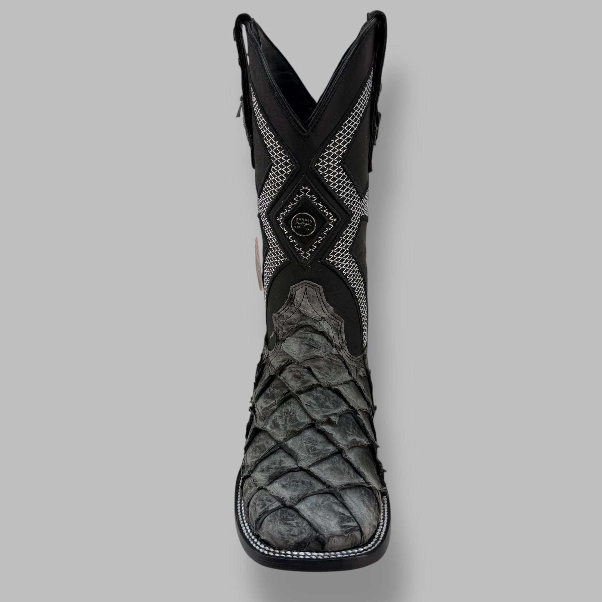 Pirarucu Graphite Matte Square Toe Cowboy Boot