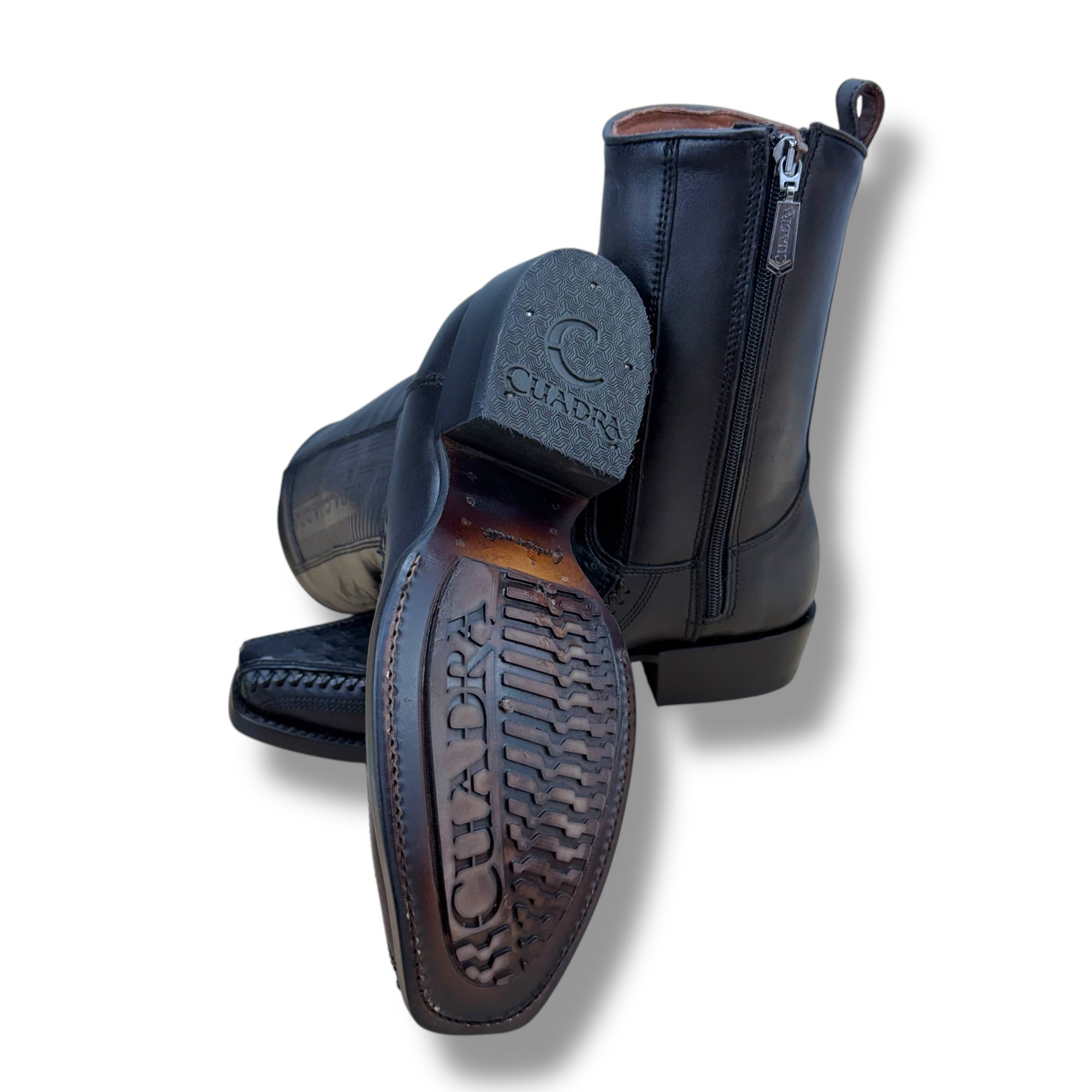 Cuadra CU802 – Black Ostrich Leather Boot