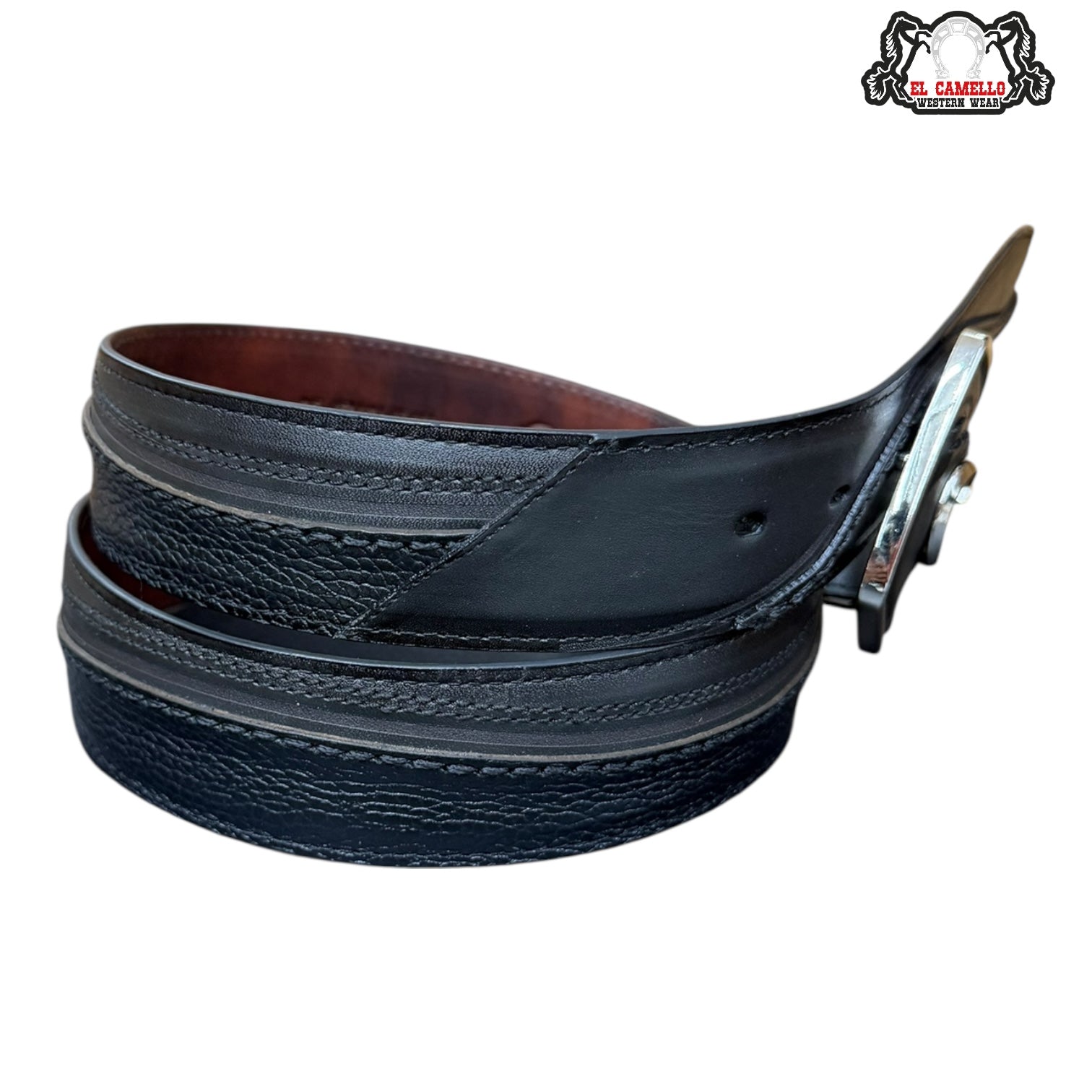 Cuadra Black Leather Belt with Iconic C Buckle BC428