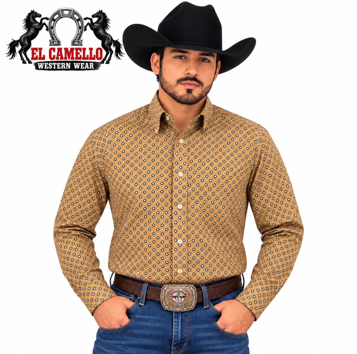 Cinch Men's Brown Geometric Print Long Sleeve Western Shirt – MTW1105810 BRN