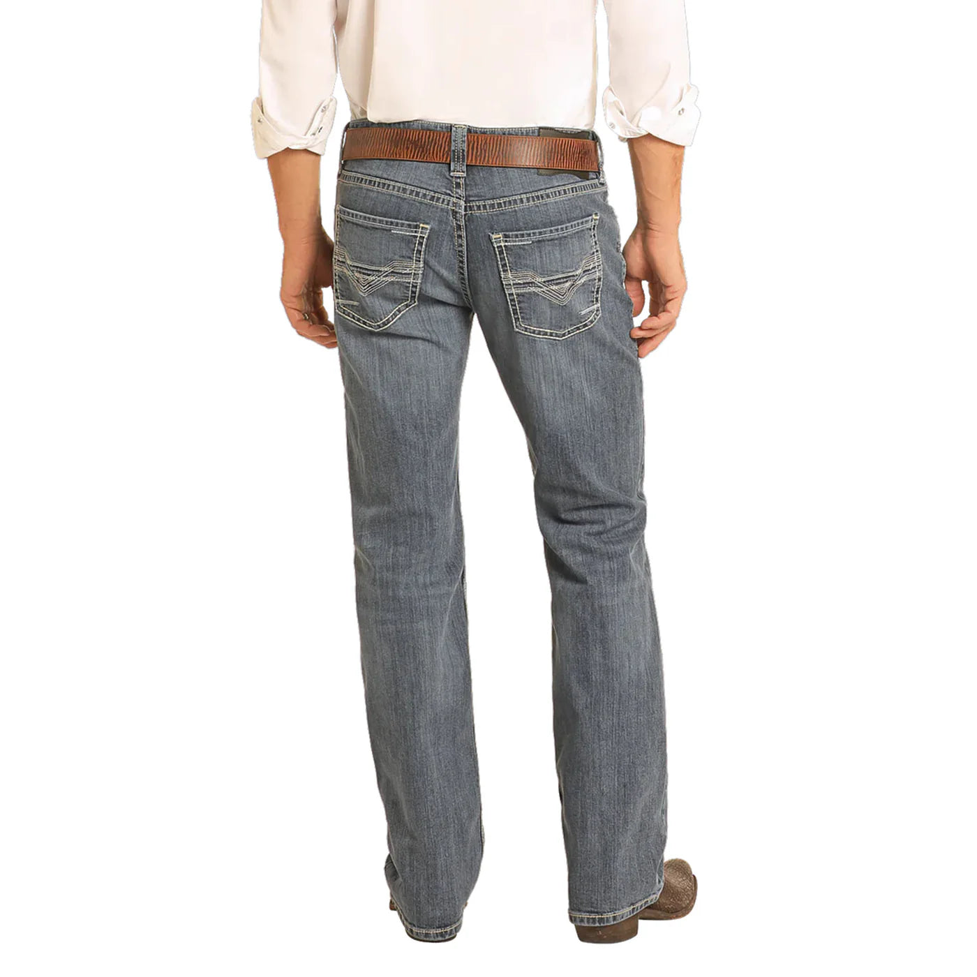BM1PD04822 | ROCK&ROLL MEN'S TWO-TONE ROPE PISTOL STRAIGHT JEANS