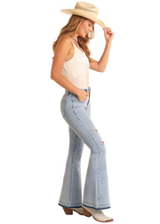 Women's Rock & Roll High Rise Distressed Flare Jean BW6HD06062