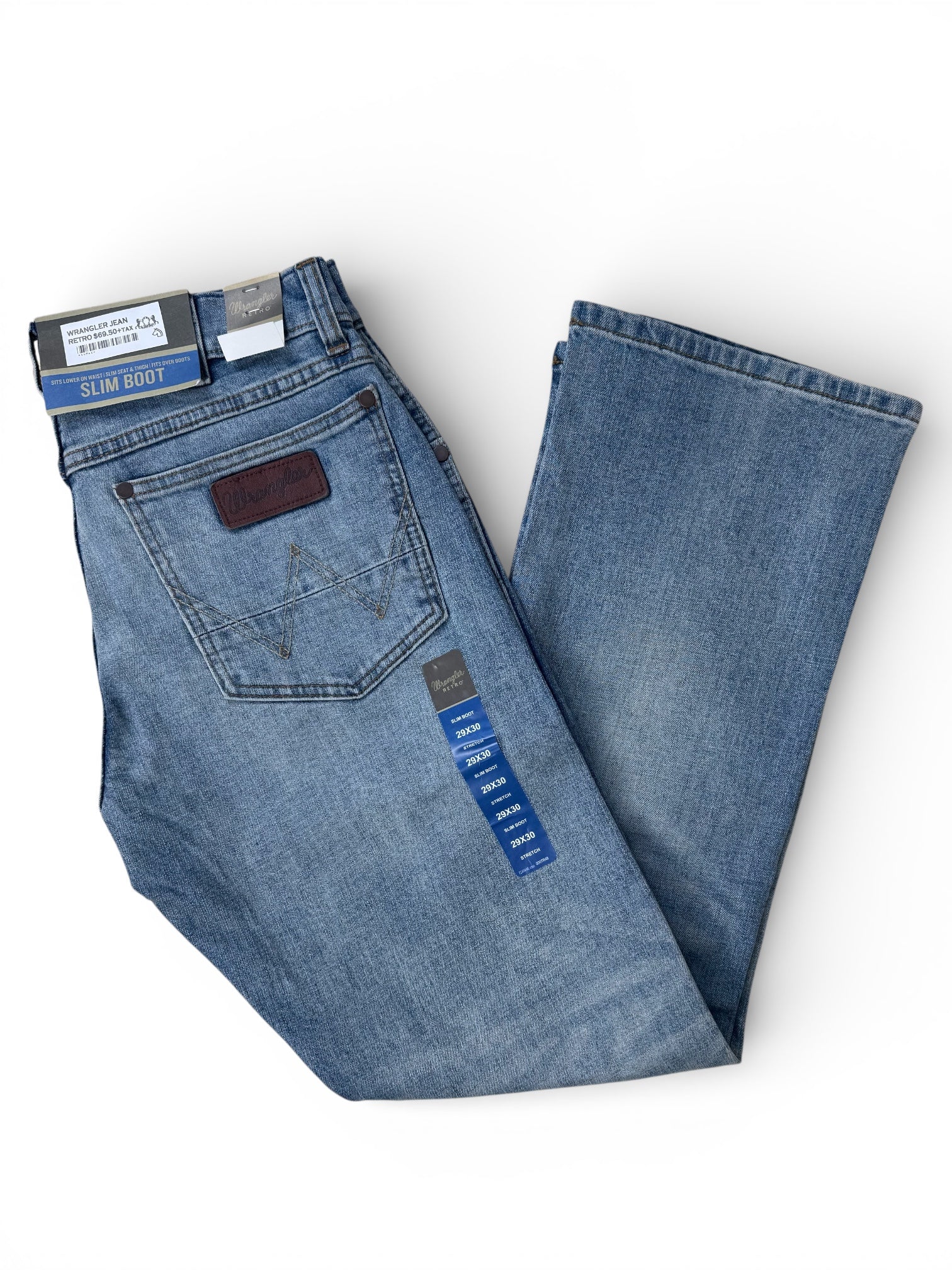 Wrangler Retro® Slim Boot Men’s Jeans – Light Wash 77MWZ