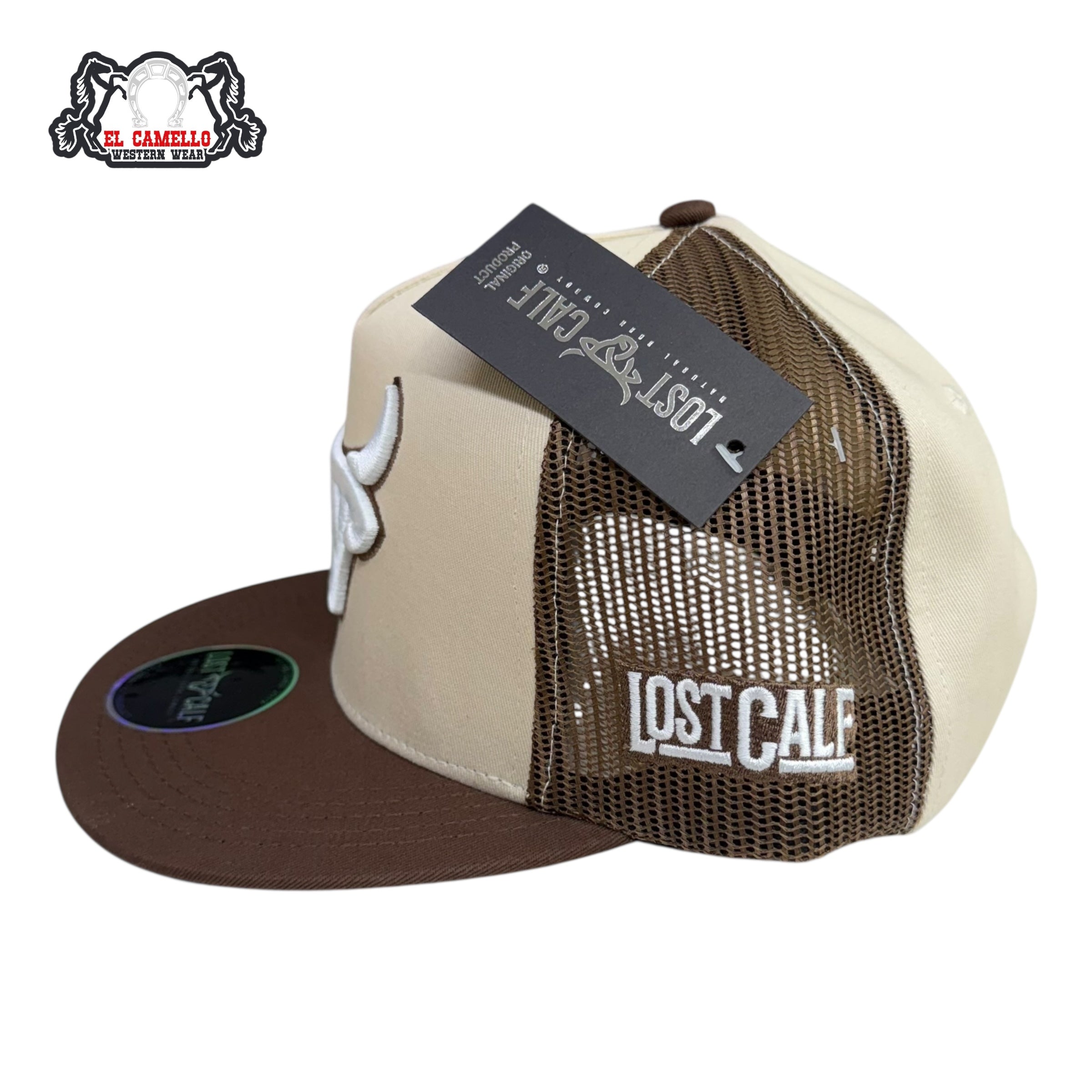 Lost Calf Tan & Brown Bull Mesh Cap LC1015