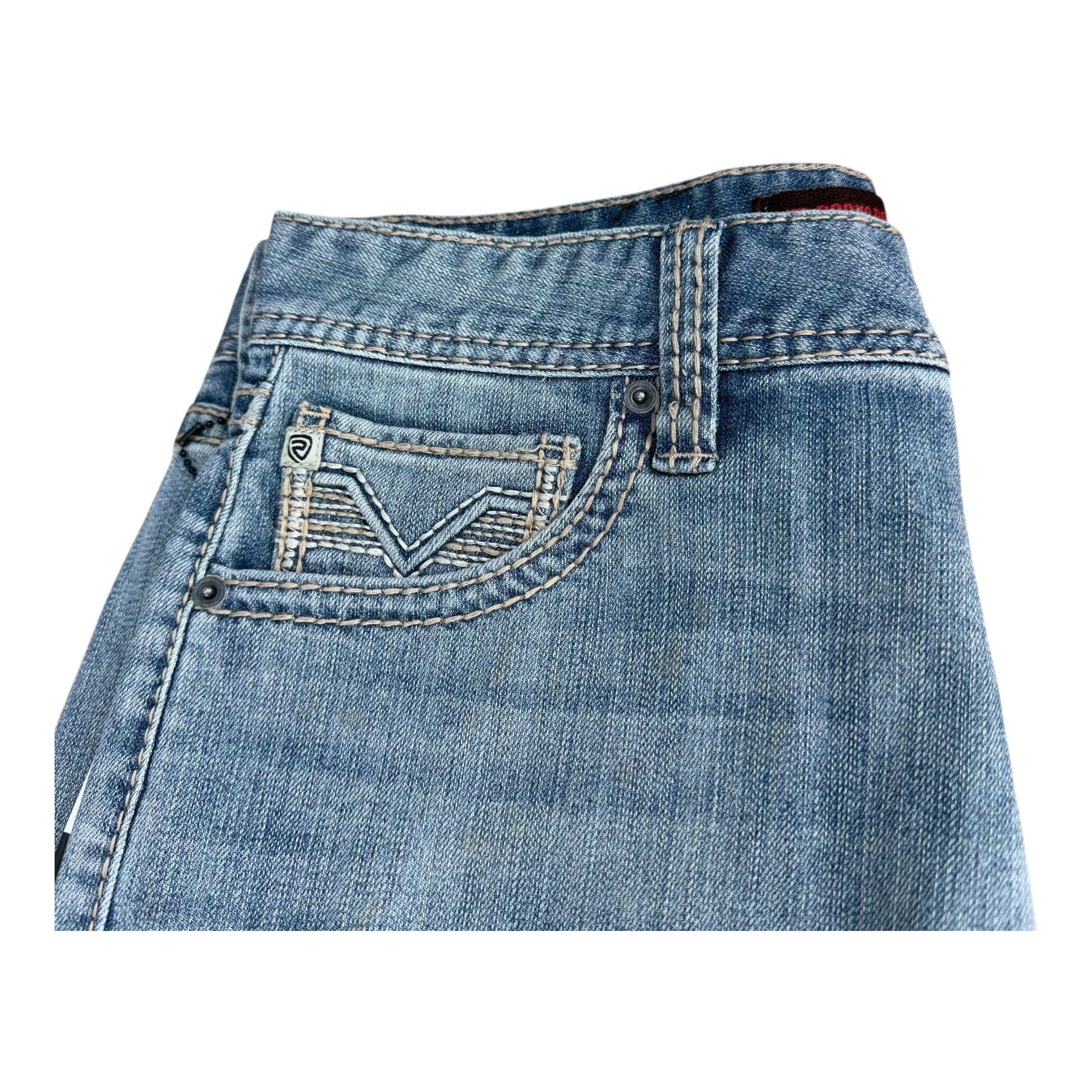 Rock & Roll Denim Men’s Double Barrel Relaxed Fit Straight Boot Jeans – Light Wash (BM0SD06125)