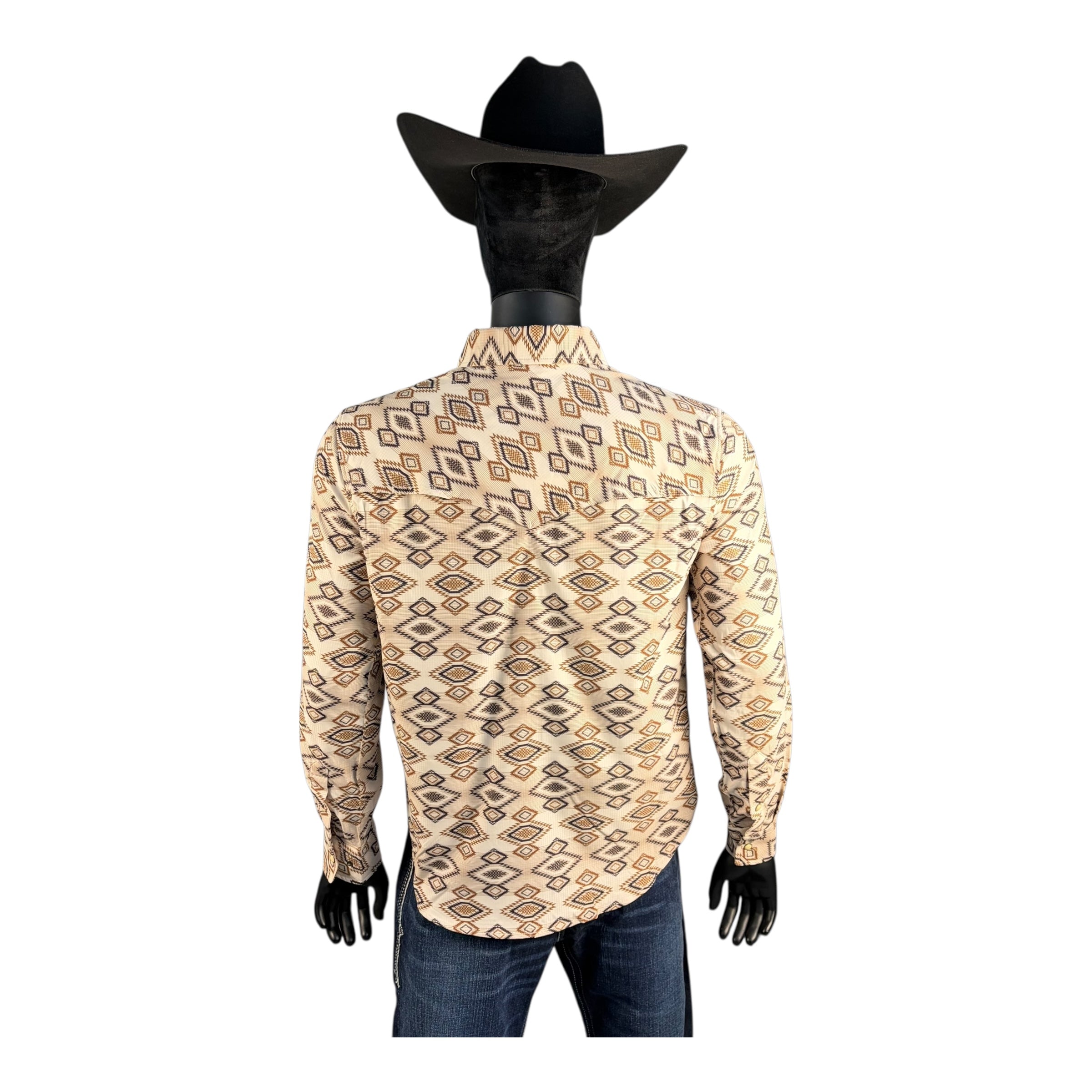 Rock & Roll Denim Men’s Southwestern Print Long Sleeve Button-Down Shirt