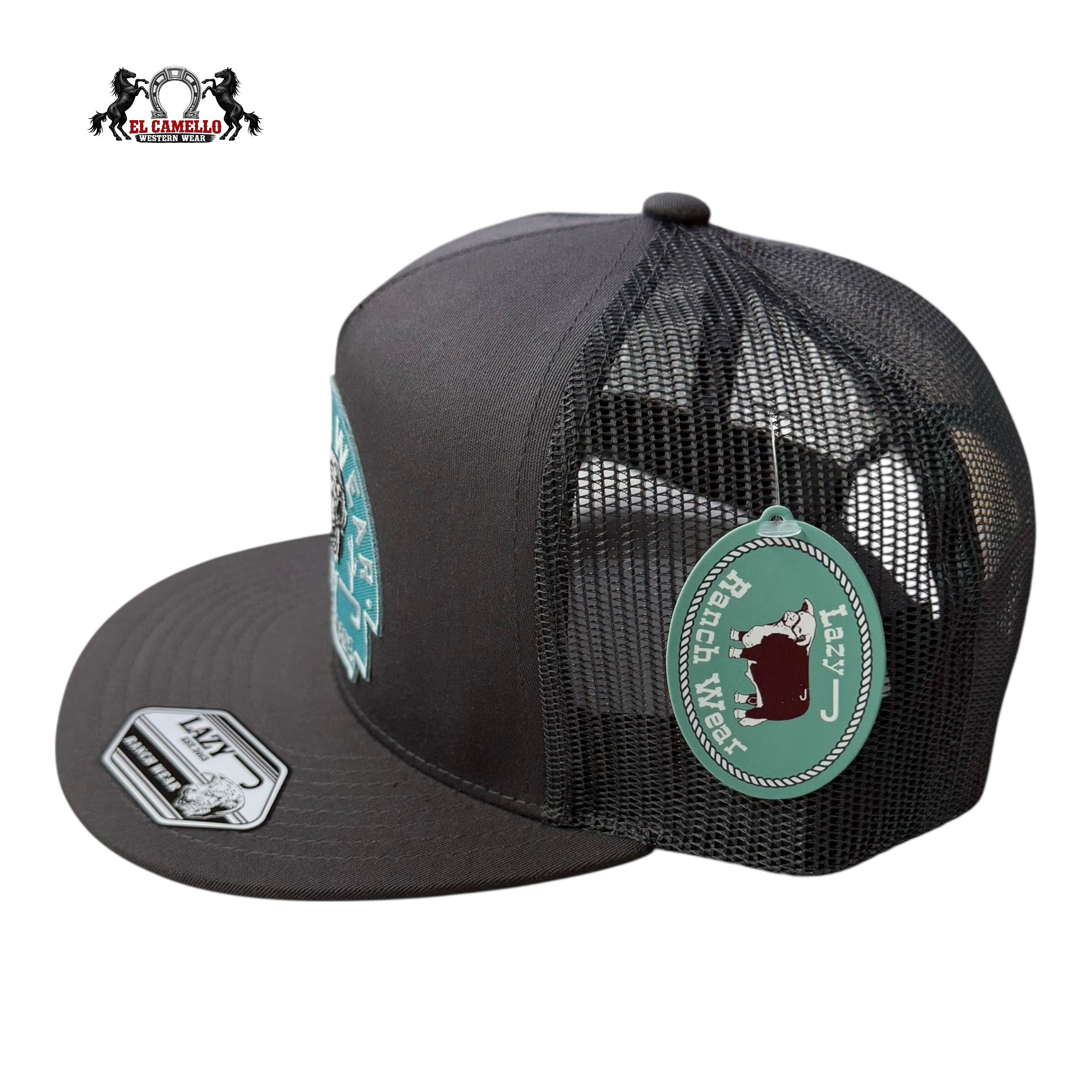Lazy J Ranch Wear Ranch Wear Turquoise Snapback – Charcoal