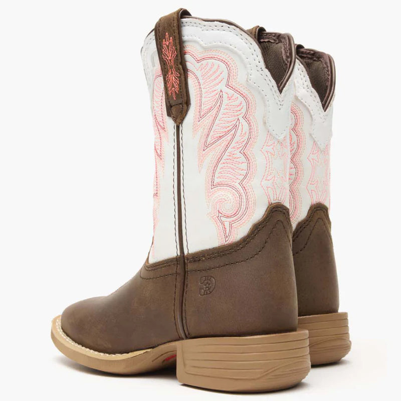 DBT0242C  Durango® Lil' Rebel Pro™ Little Kid's Trail Brown and White Western Boot
