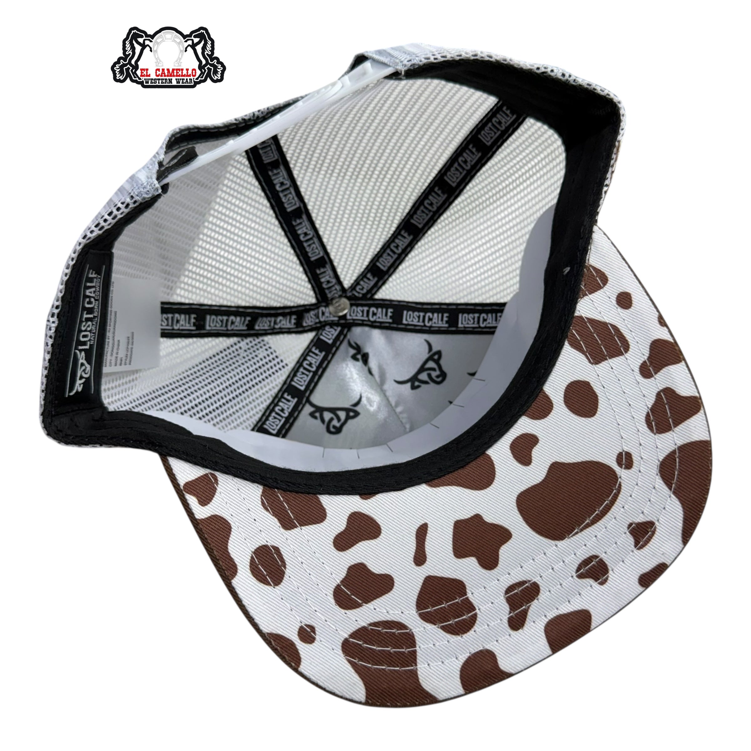 Lost Calf Kids Bull Mesh Cap – White & Brown LCK2001