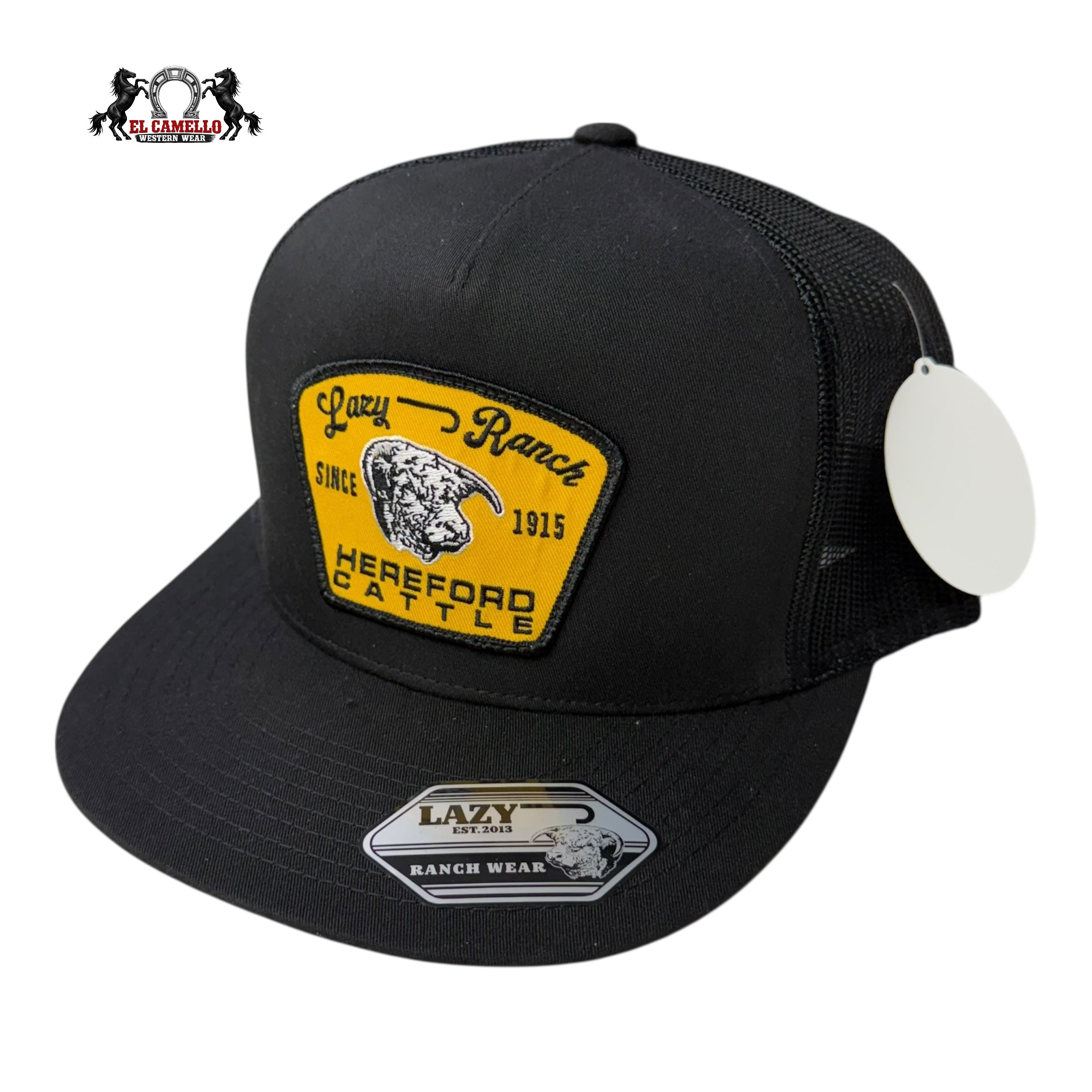 Lazy J Ranch Lazy Ranch Hereford Cattle Snapback – Black / Yellow