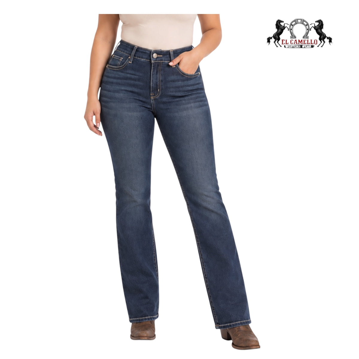 Rock and Roll Womens Straight Emb Mod Boot Jean BW1MD06033