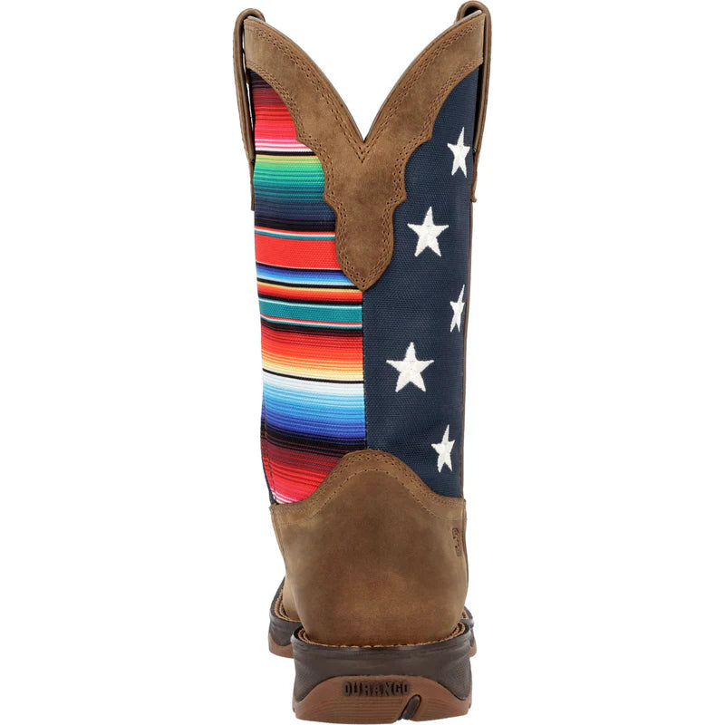 DRD0435  Lady Rebel by Durango® Women's Dusty Brown Serape Flag Western Boot