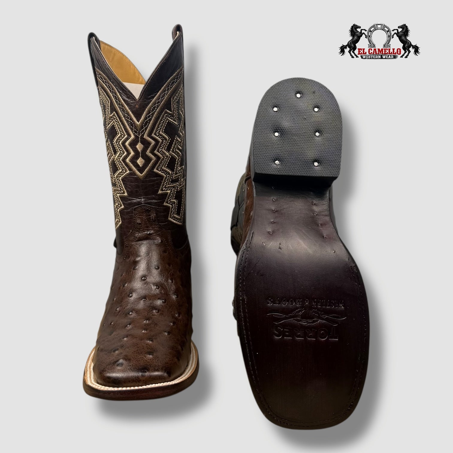 Avestruz Grabado Cafe Torres Boots TBRCC124