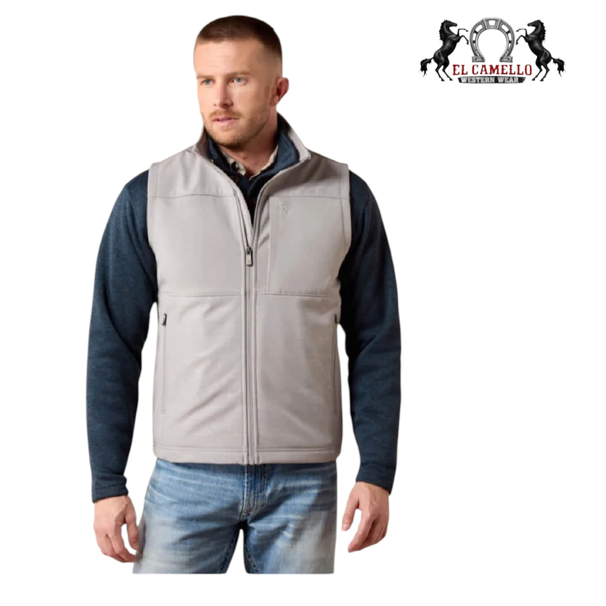 Ariat Mens Vernon Softshell Vest Wet Weather Emboss Southwest - 10079430