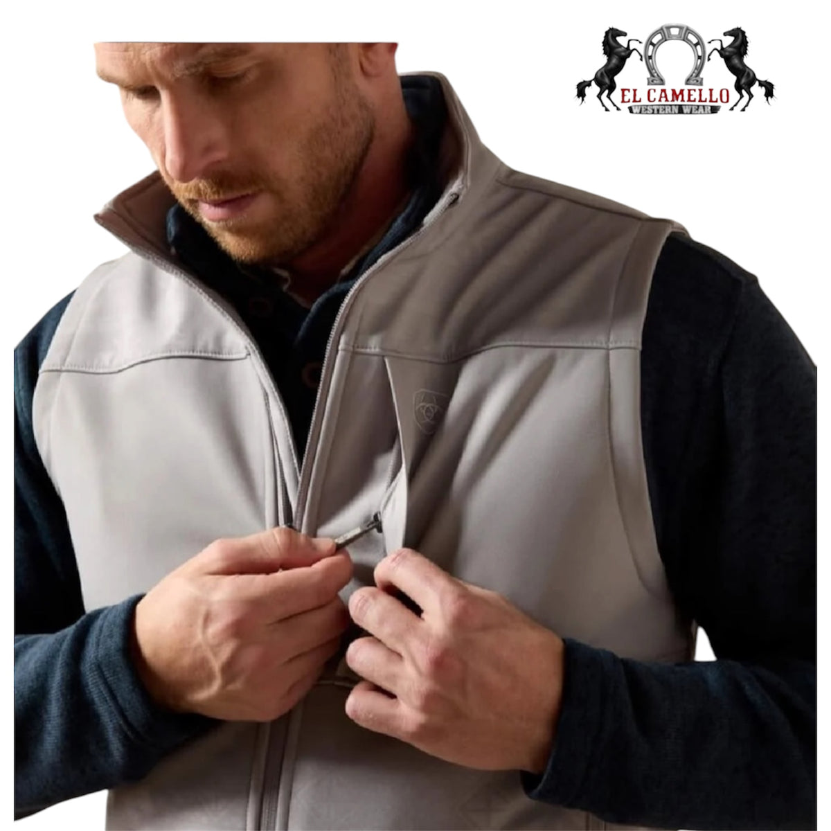 Ariat Mens Vernon Softshell Vest Wet Weather Emboss Southwest - 10079430