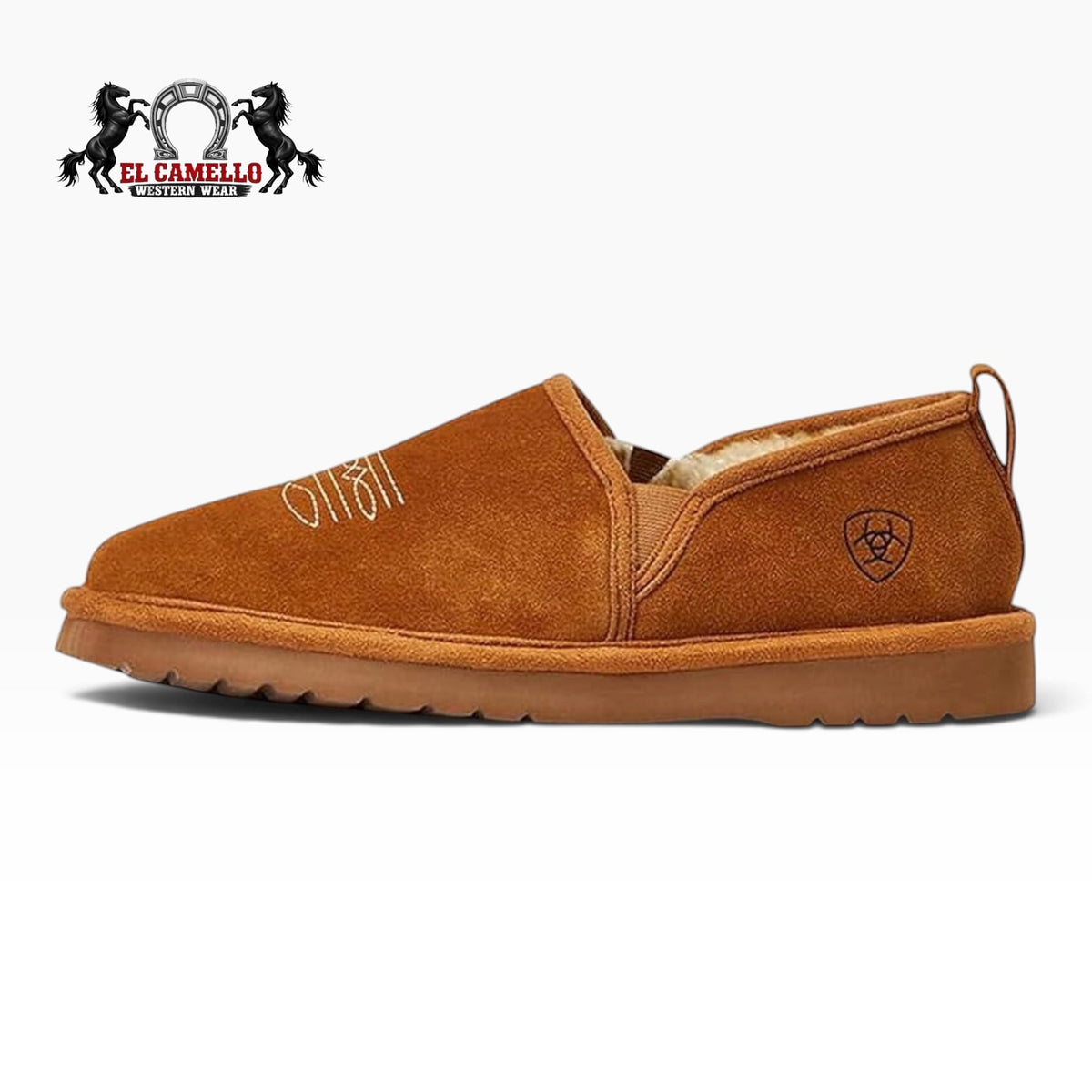Ariat Men’s Lasso Suede Square Toe Slippers – Chestnut 2838-200