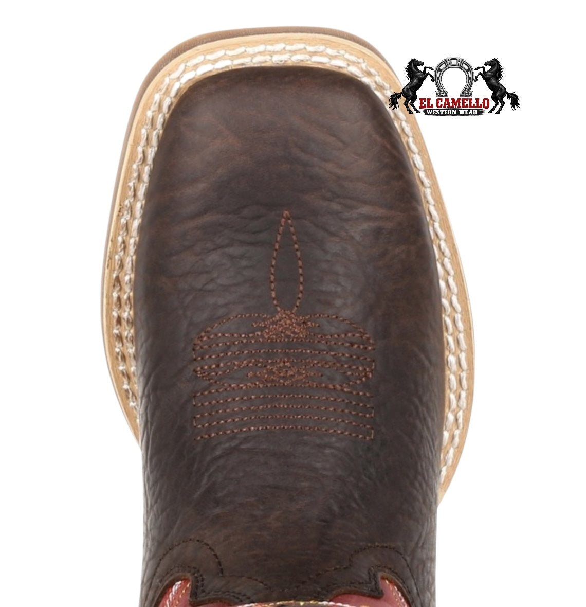 Durango kids  Dark Brown & Red Western Square Toe Boot – Style DBT0220C