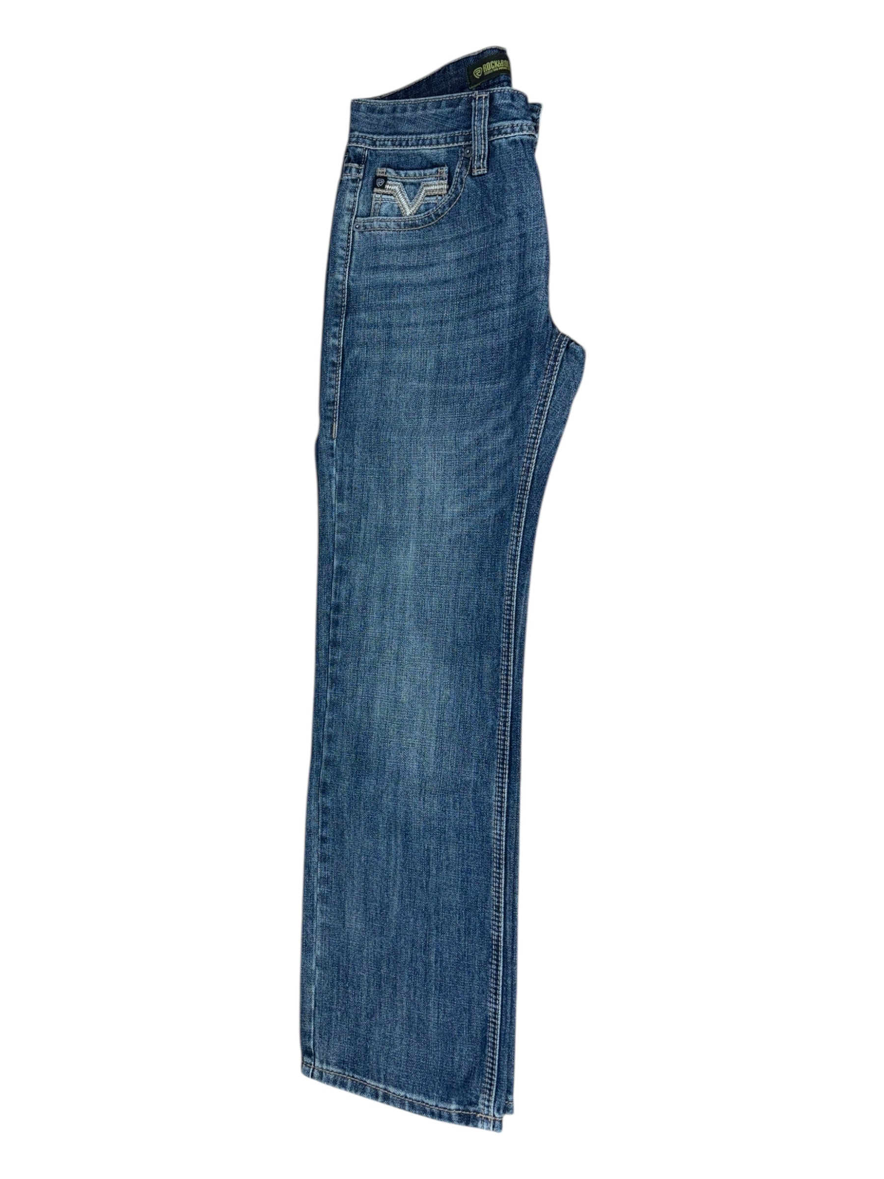 Rock & Roll Denim Men’s Pistol Regular Fit Stackable Bootcut Jeans – Medium Vintage Wash 5565