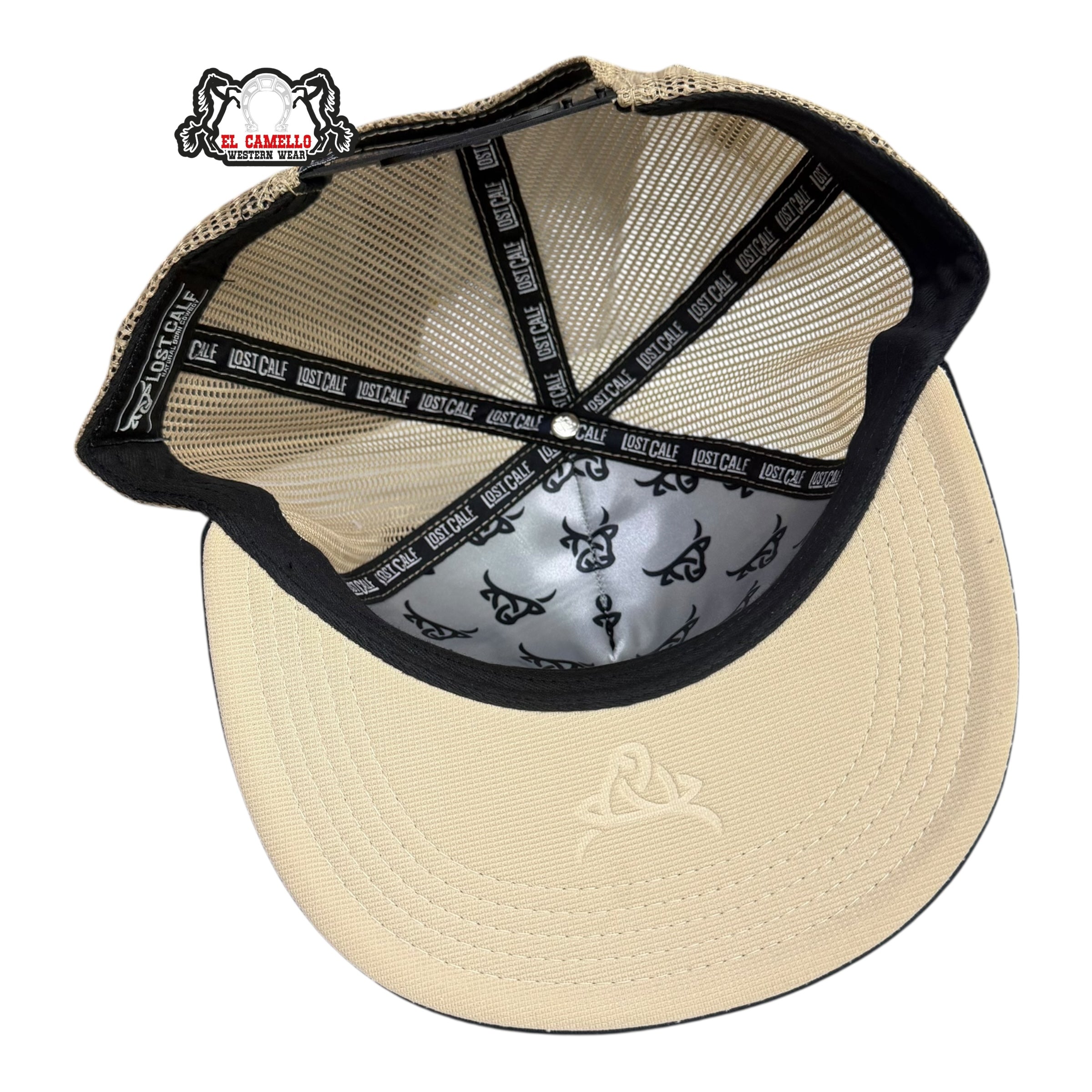 Lost Calf Classic Bull Mesh Cap – Black & Khaki LC1012