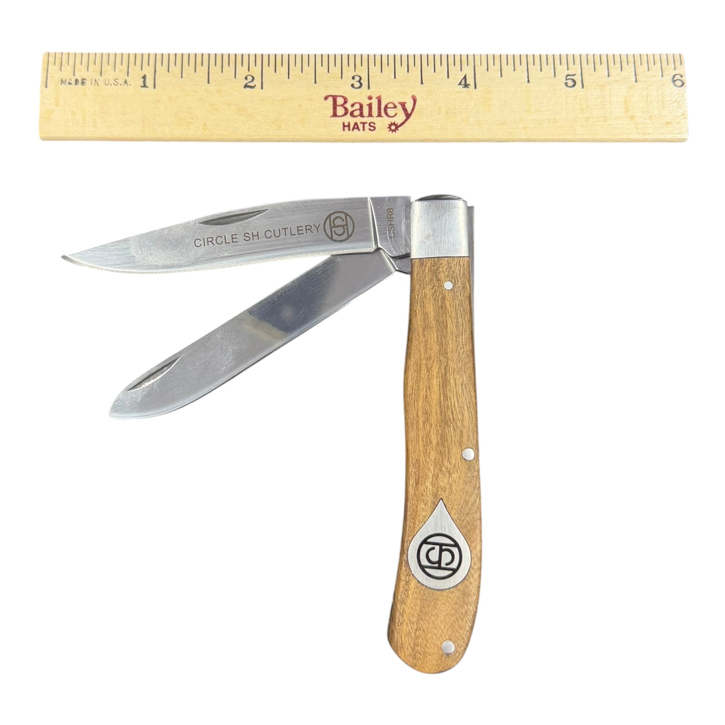 Circle SH Cutlery CSHR8 Folding Pocket Knife – Wood Handle