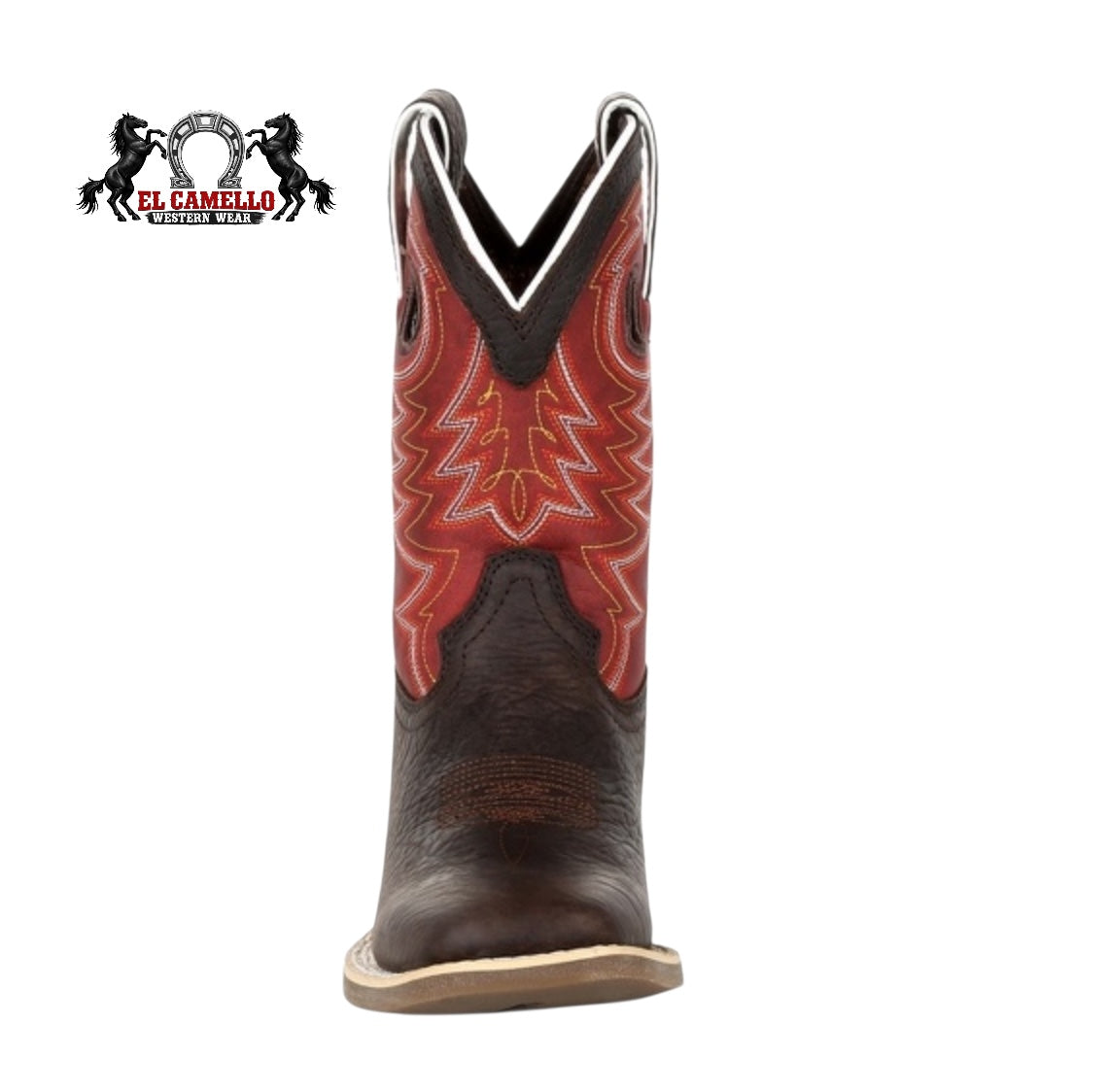 Durango kids  Dark Brown & Red Western Square Toe Boot – Style DBT0220C