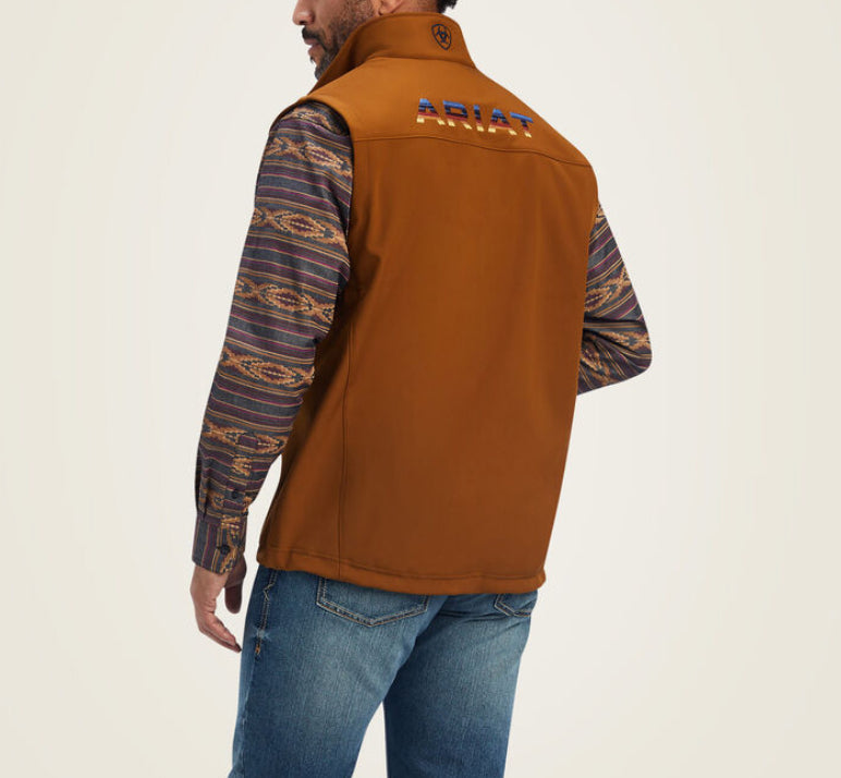 Men’s Ariat Chestnut Softshell Zip-Front Vest 10041620