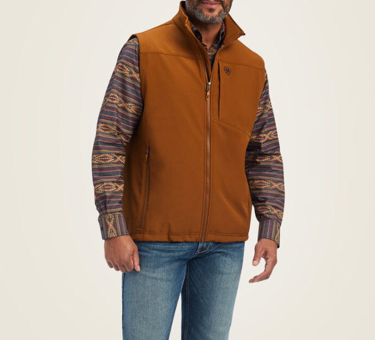 Men’s Ariat Chestnut Softshell Zip-Front Vest 10041620