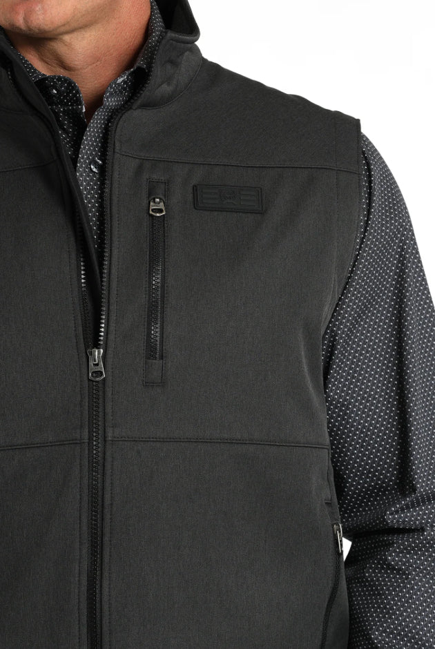 Cinch Men’s Charcoal Softshell Zip-Front Vest MWV1515019