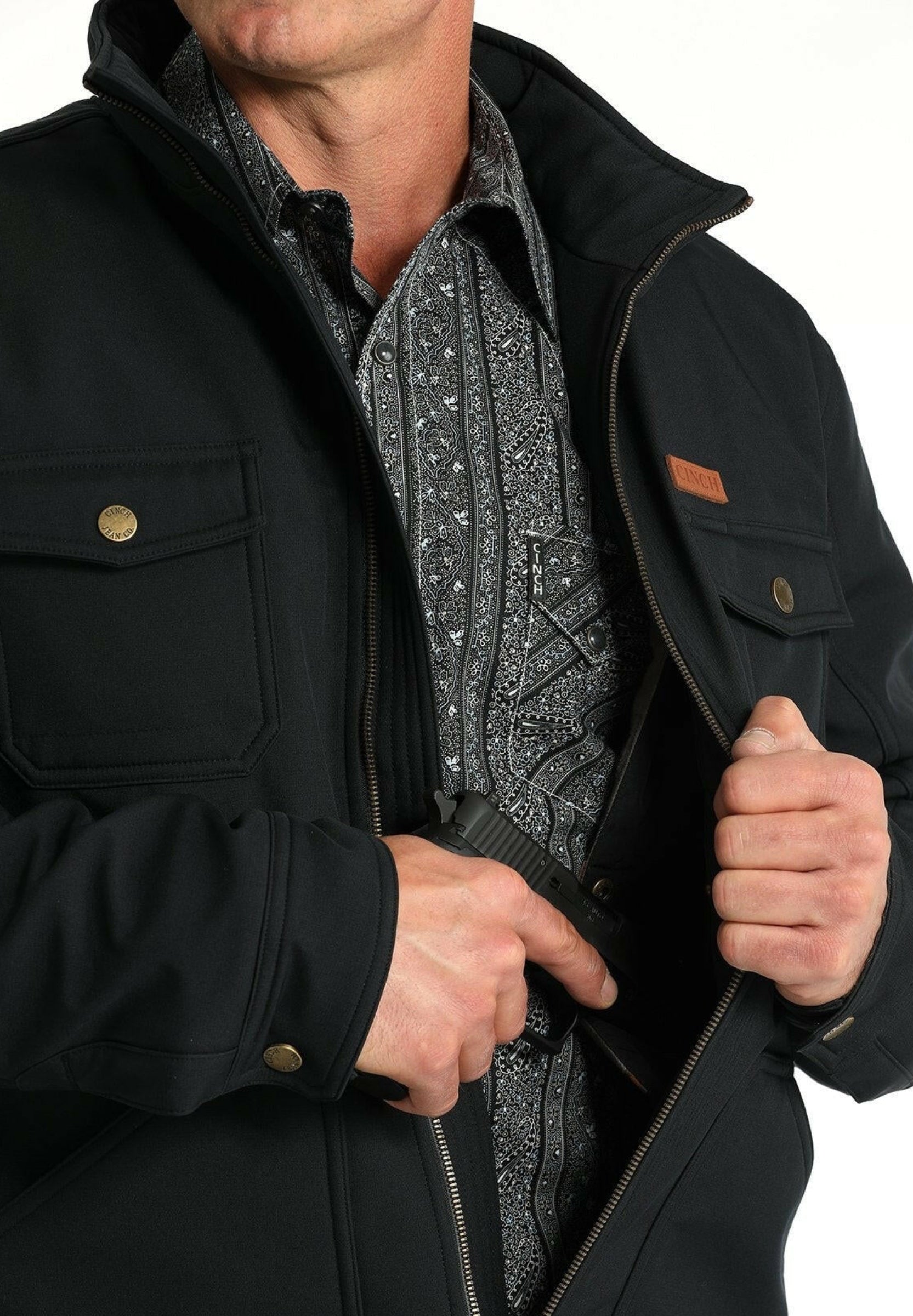 Cinch Men's Black Bonded Concealed Carry Jacket MWJ1566003