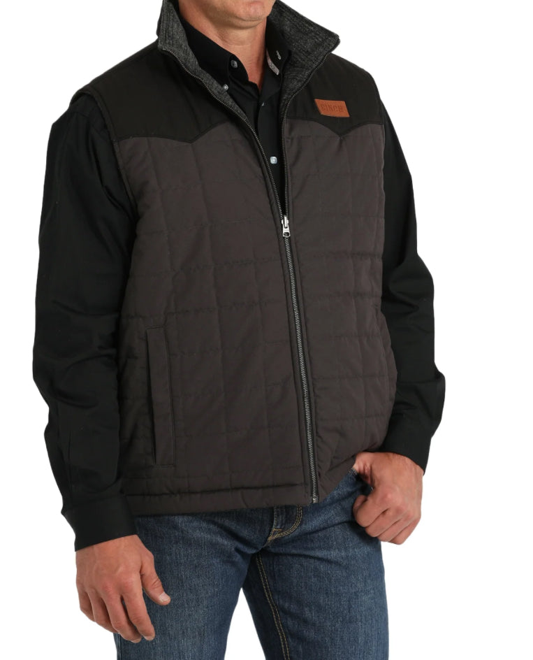 Cinch Men's Brown Wax Coated Canvas Reversible Zip Vest MWV1911001