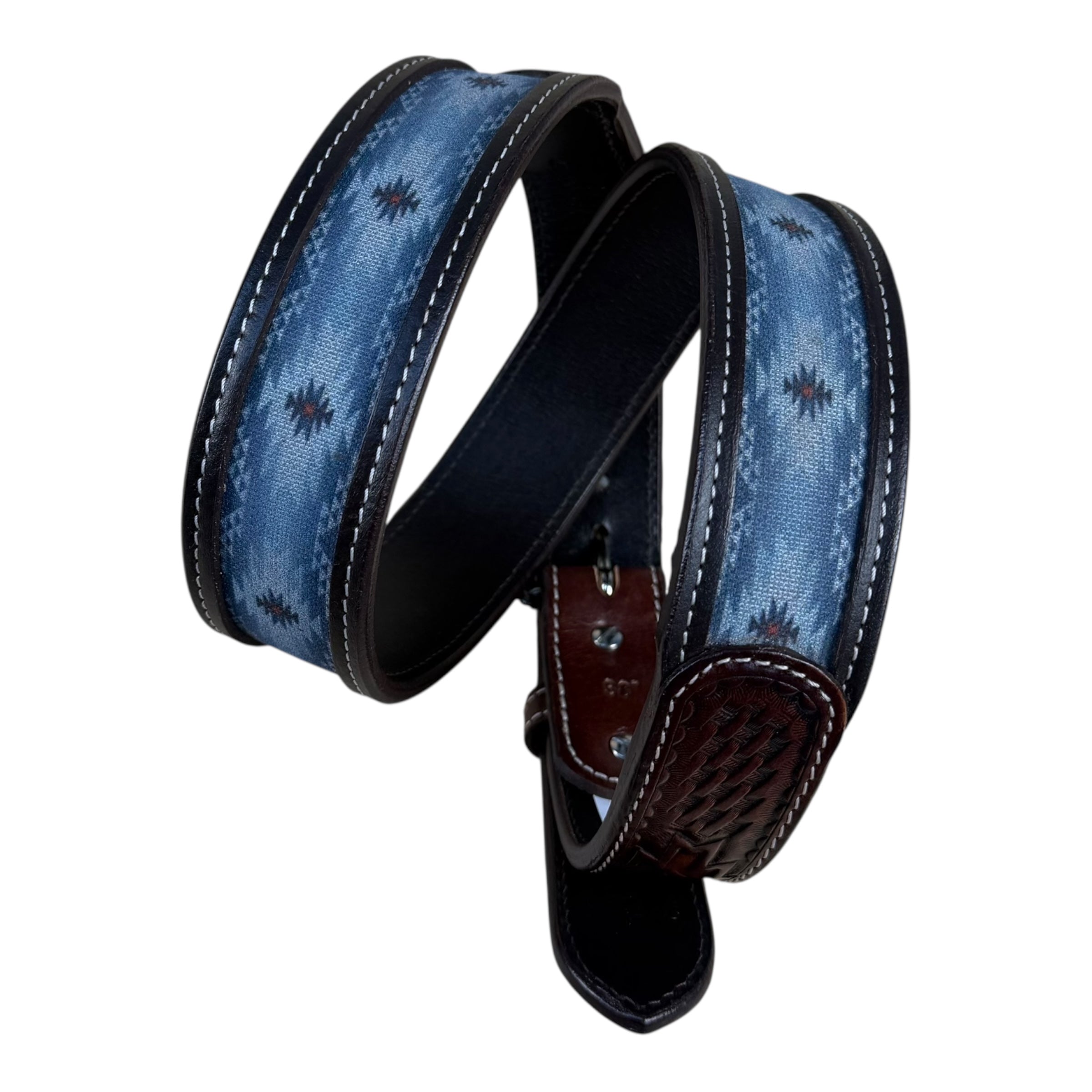 Circle S H Tooled Leather Western Belt
