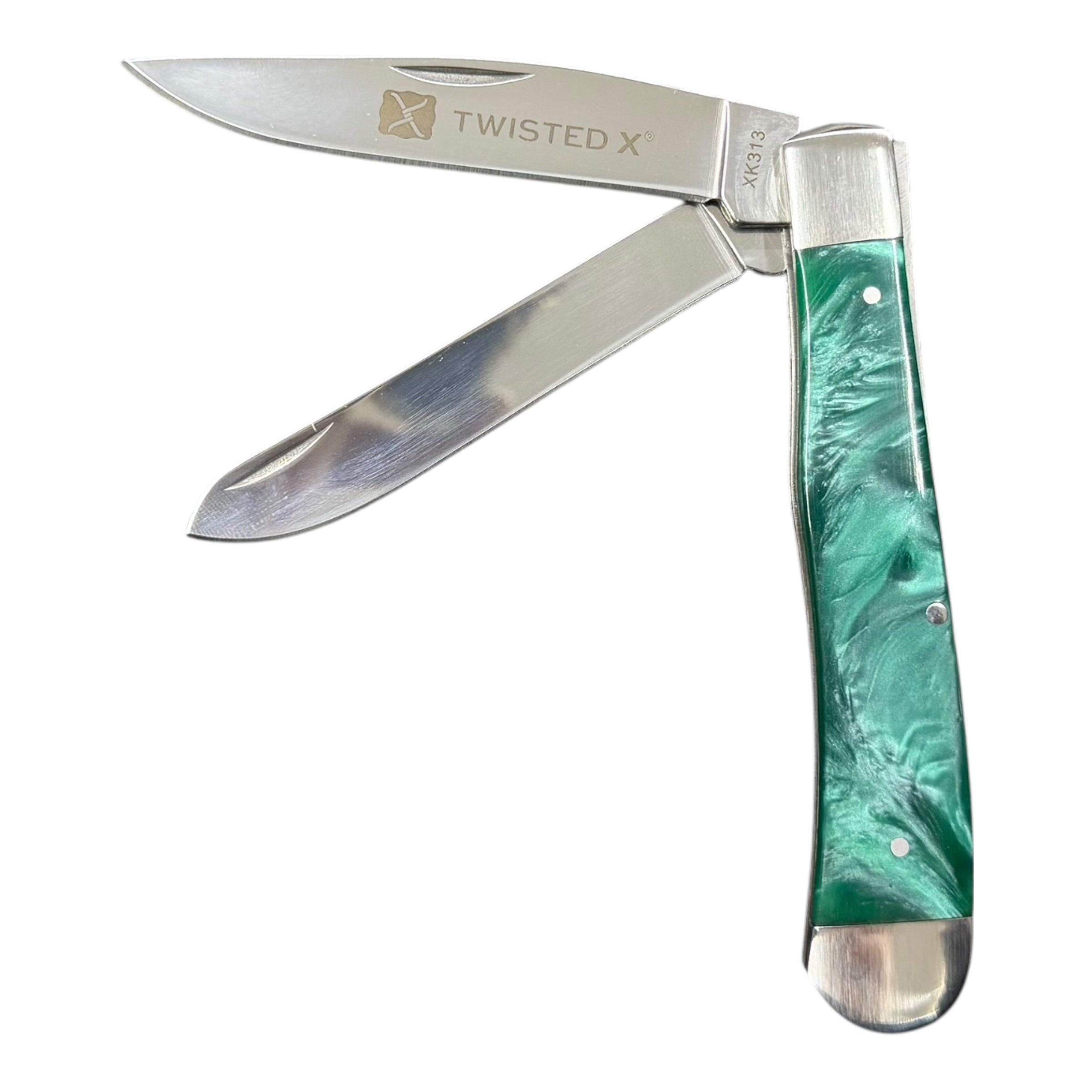 Twisted X Folding Pocket Knife – Green Handle XK313