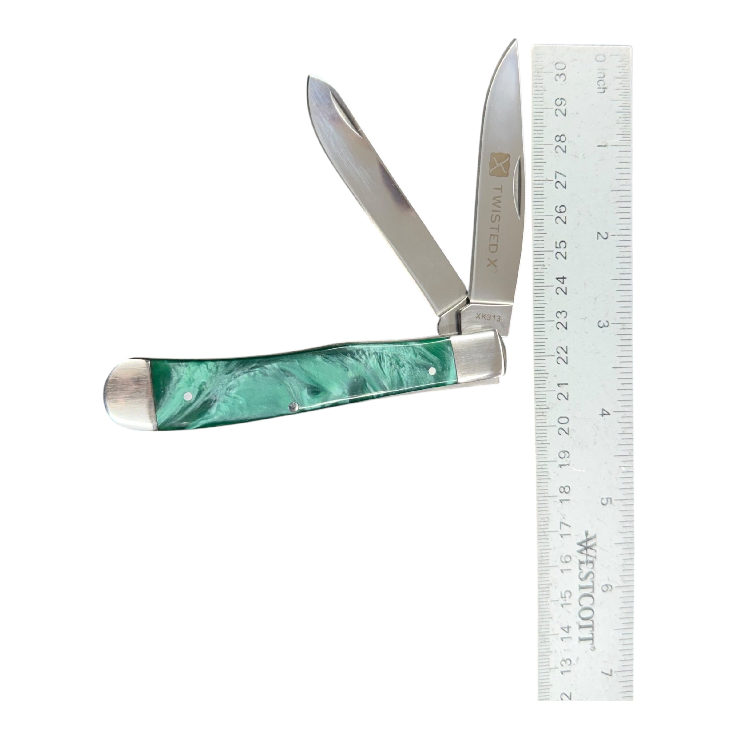 Twisted X Folding Pocket Knife – Green Handle XK313