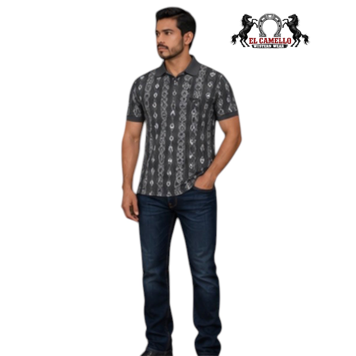 Platini JPS11466 Men’s Grey Short Sleeve Knit Shirt