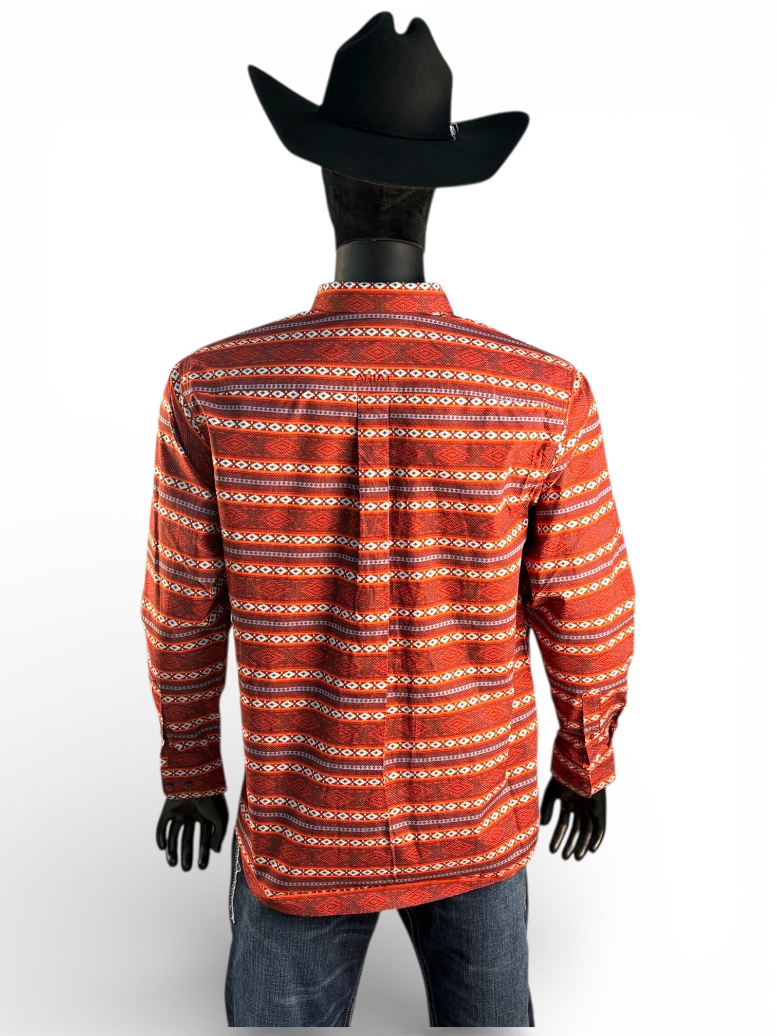 Ariat Men’s Rust Aztec Stripe Long Sleeve Western Shirt