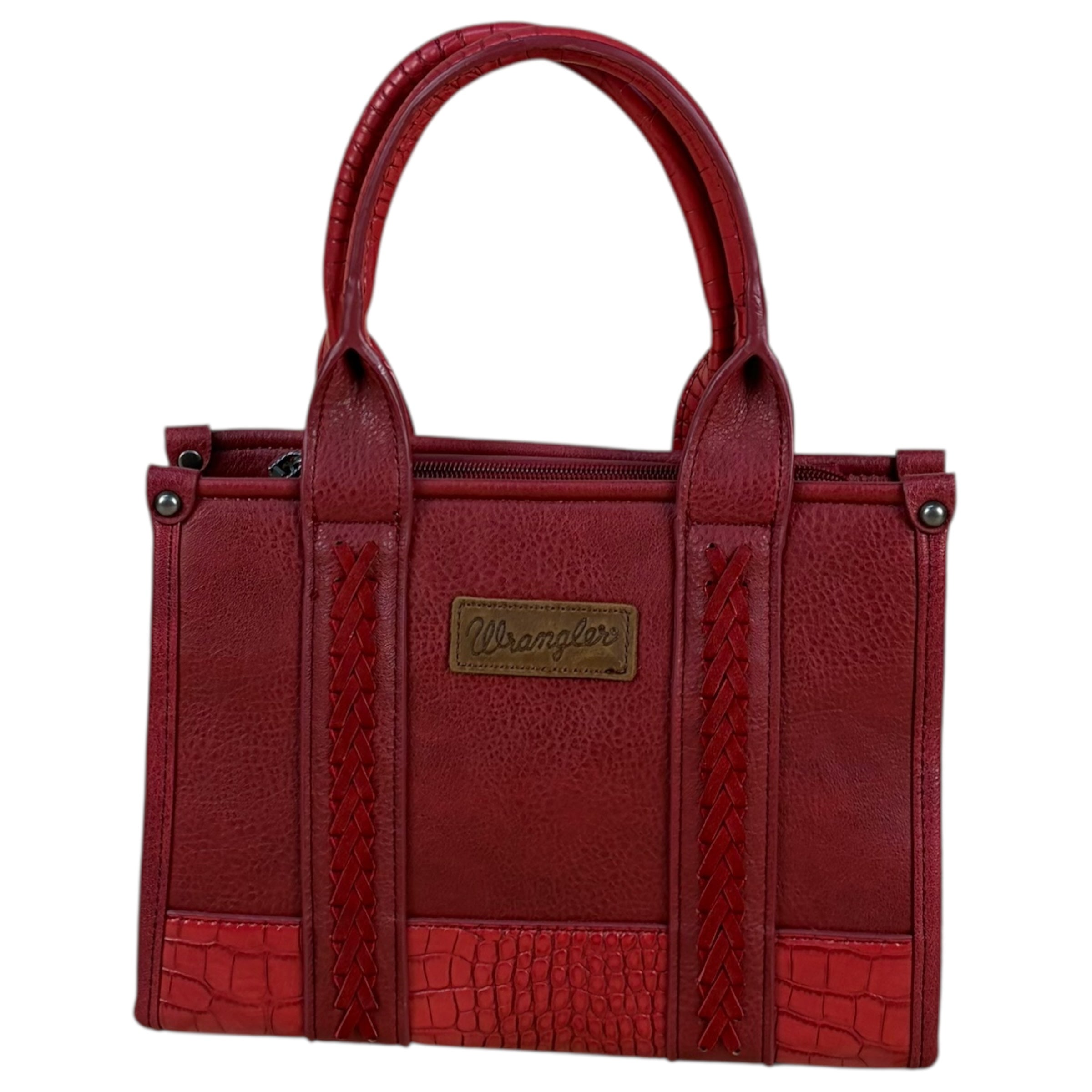 Wrangler Red Faux Leather Mini Tote Handbag