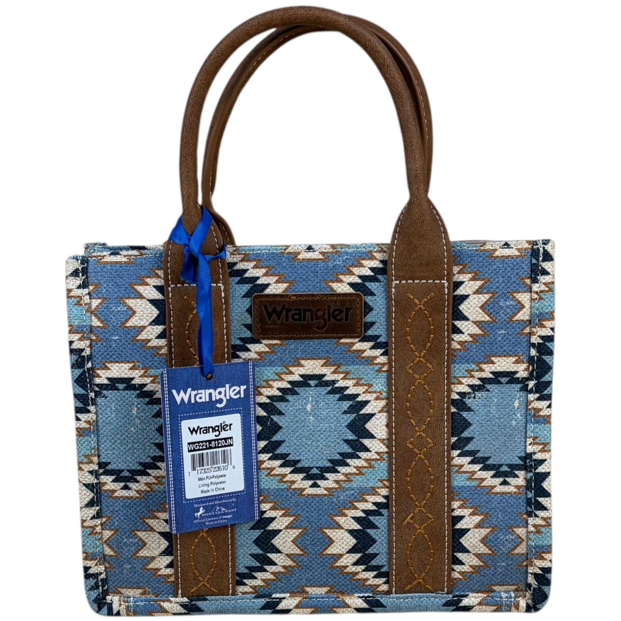 Wrangler Blue Aztec Western Tote Bag