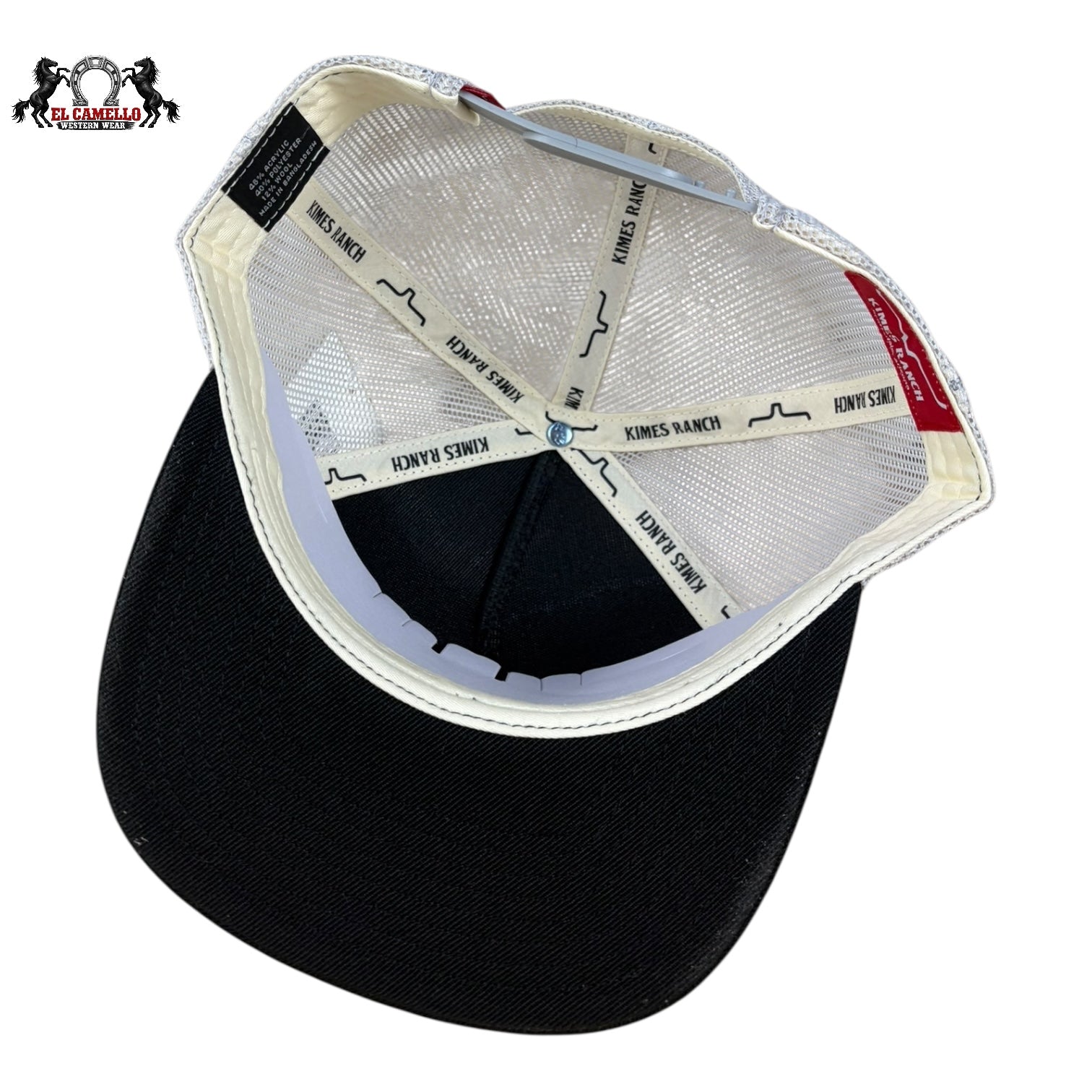 Kimes Ranch Black & White Mesh Snapback Trucker Hat