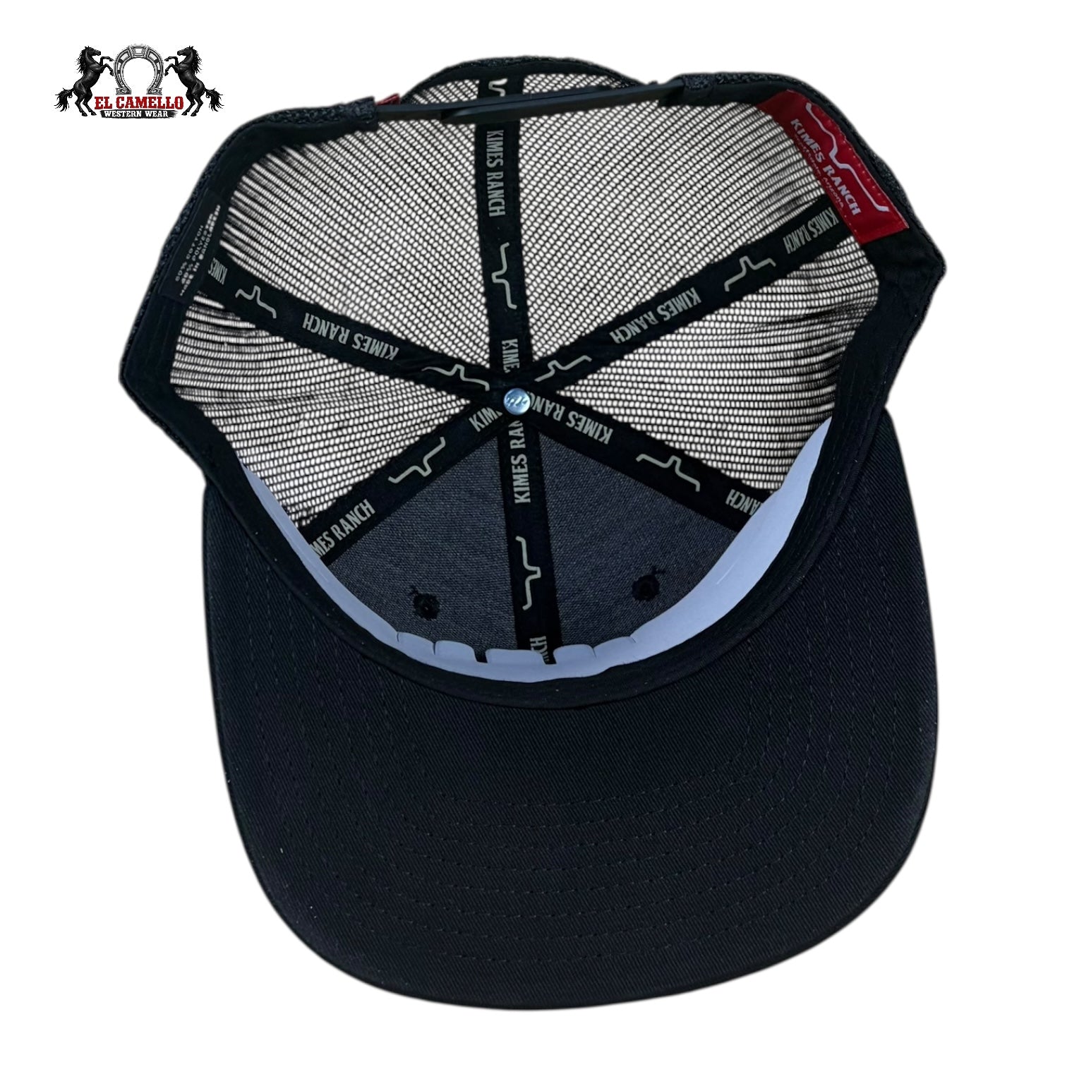 Kimes Ranch Black Trucker Snapback Hat with Sunset Patch