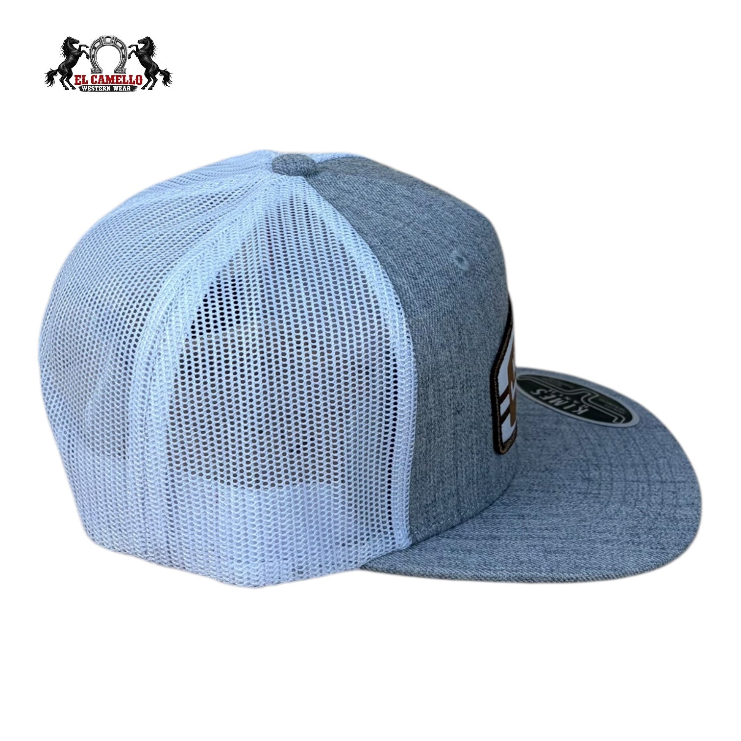 Kimes Ranch Brown/White Mesh Back Snapback Cap – Turquoise Shield Logo