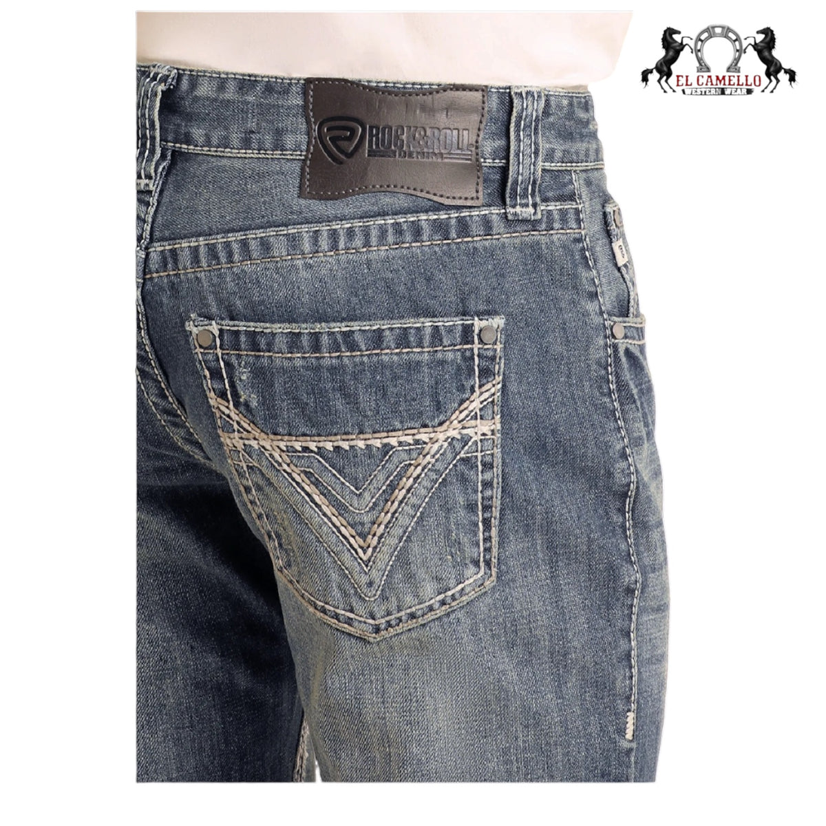REGULAR FIT IVORY TOP-STITCHING BOOTCUT JEANS MOP2602